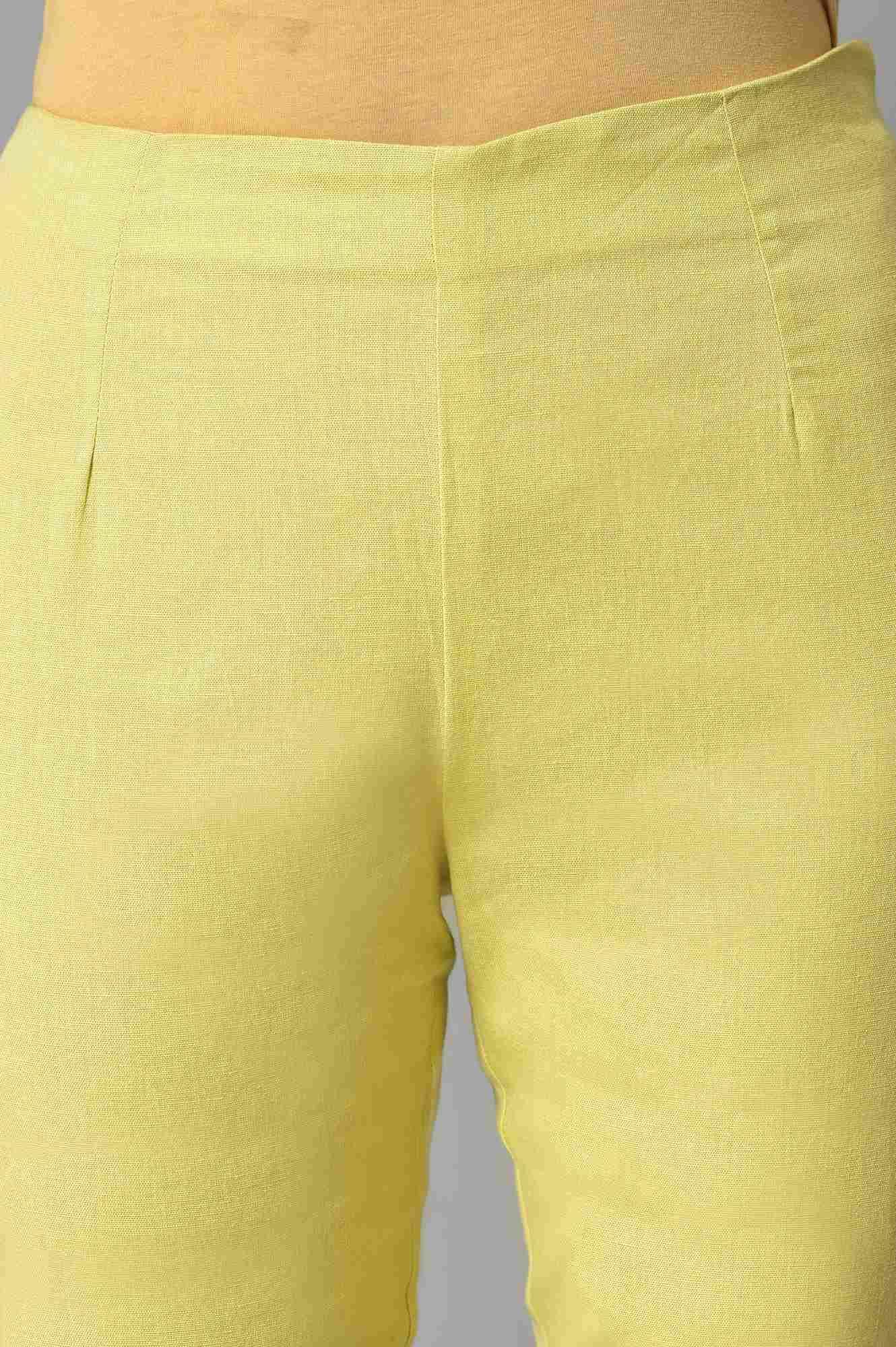 Green Solid Slim Pants - Image 6