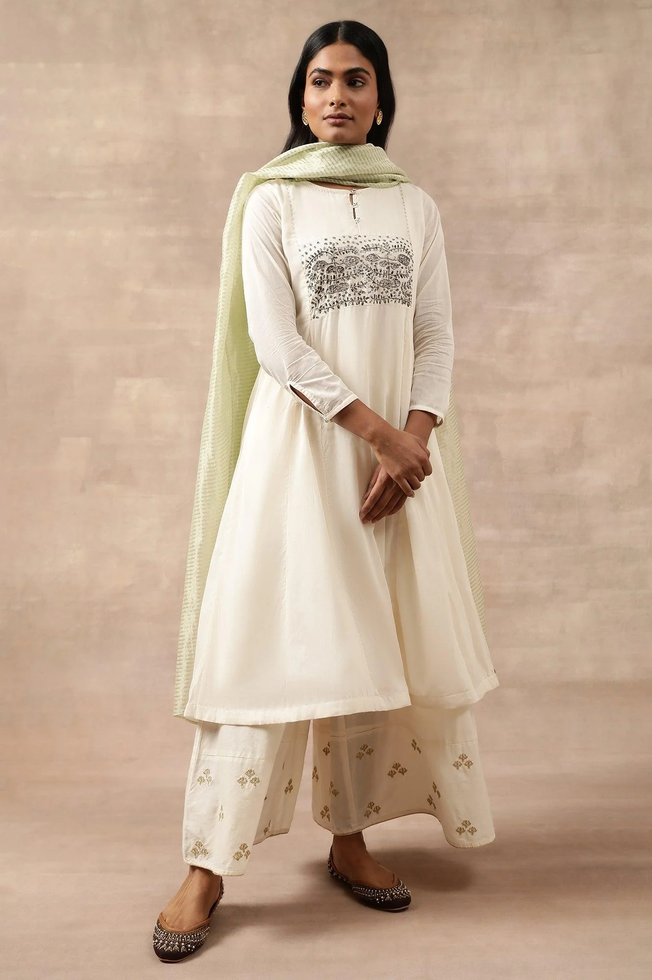 Green Woven Silk Tissue Drape - Image 4