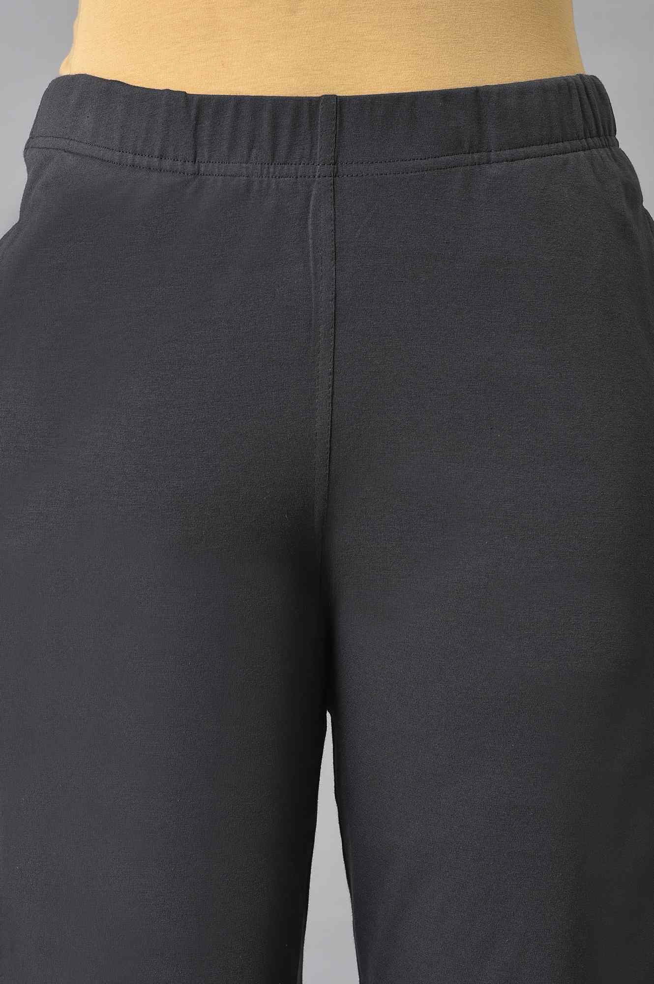 Grey Cotton Jersey Pants - Image 3
