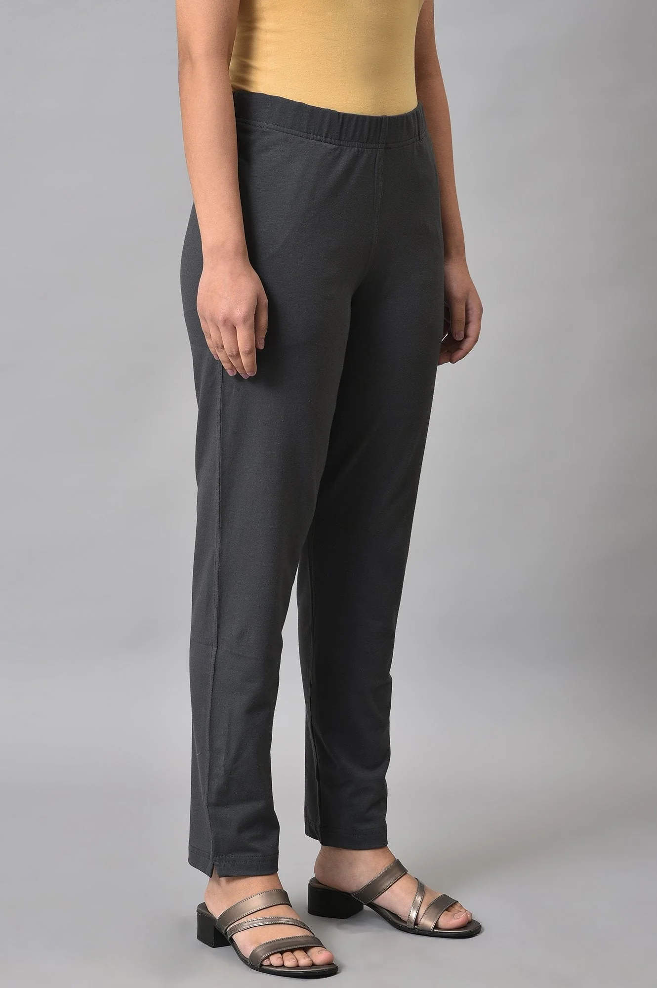 Grey Cotton Jersey Pants - Image 5