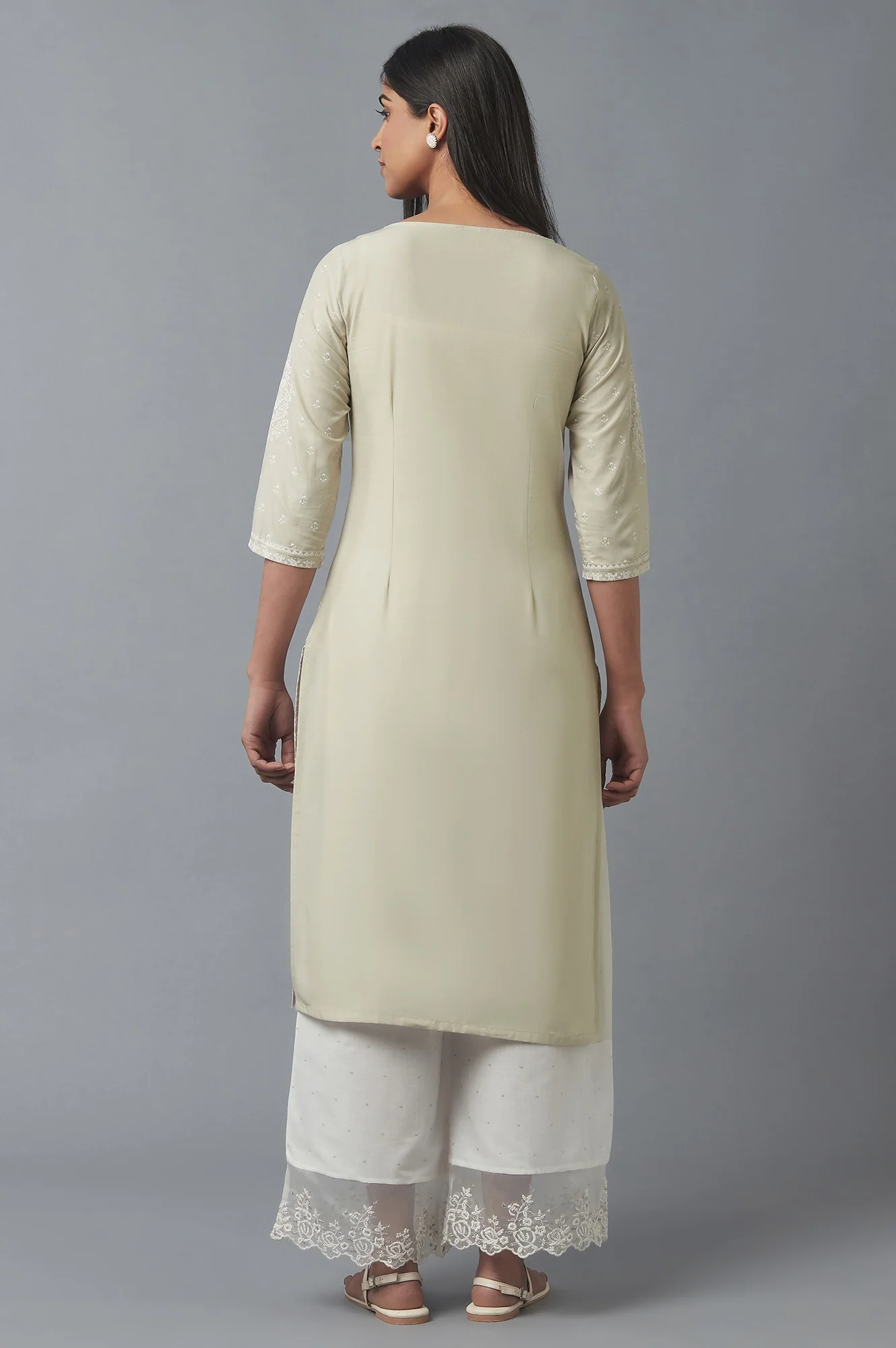 Grey Printed kurta - Image 2