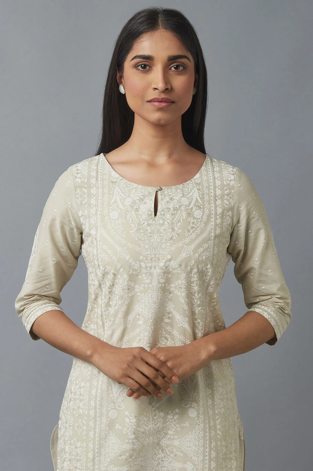 Grey Printed kurta - Image 6