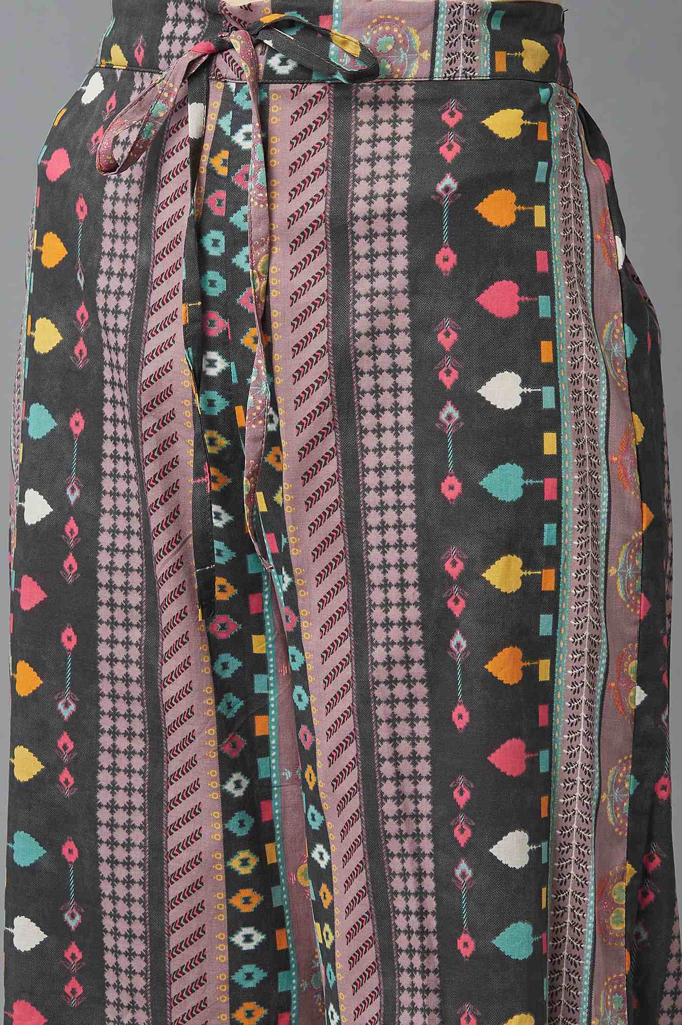 Grey Printed kurta with Parallel Pants - Image 6