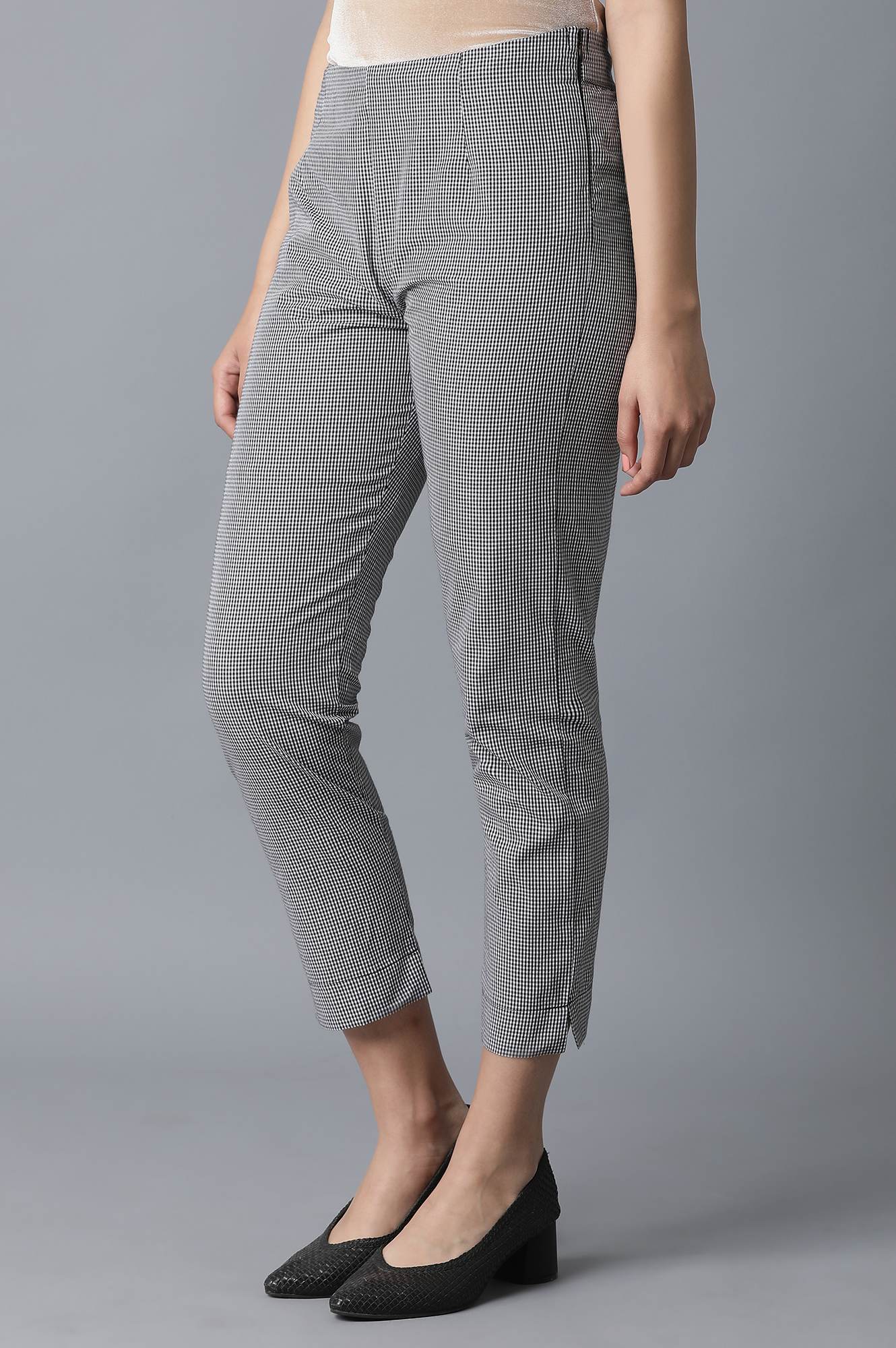 Grey Printed Rayon A-line Shirt Kurta and Slim Pant Set - Image 6