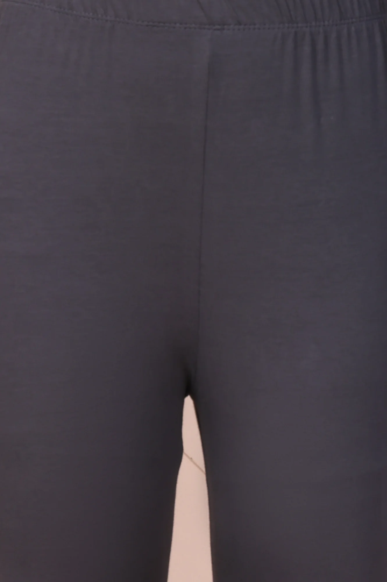 Grey Solid Cotton Blend Skinny Fit Tights - Image 6