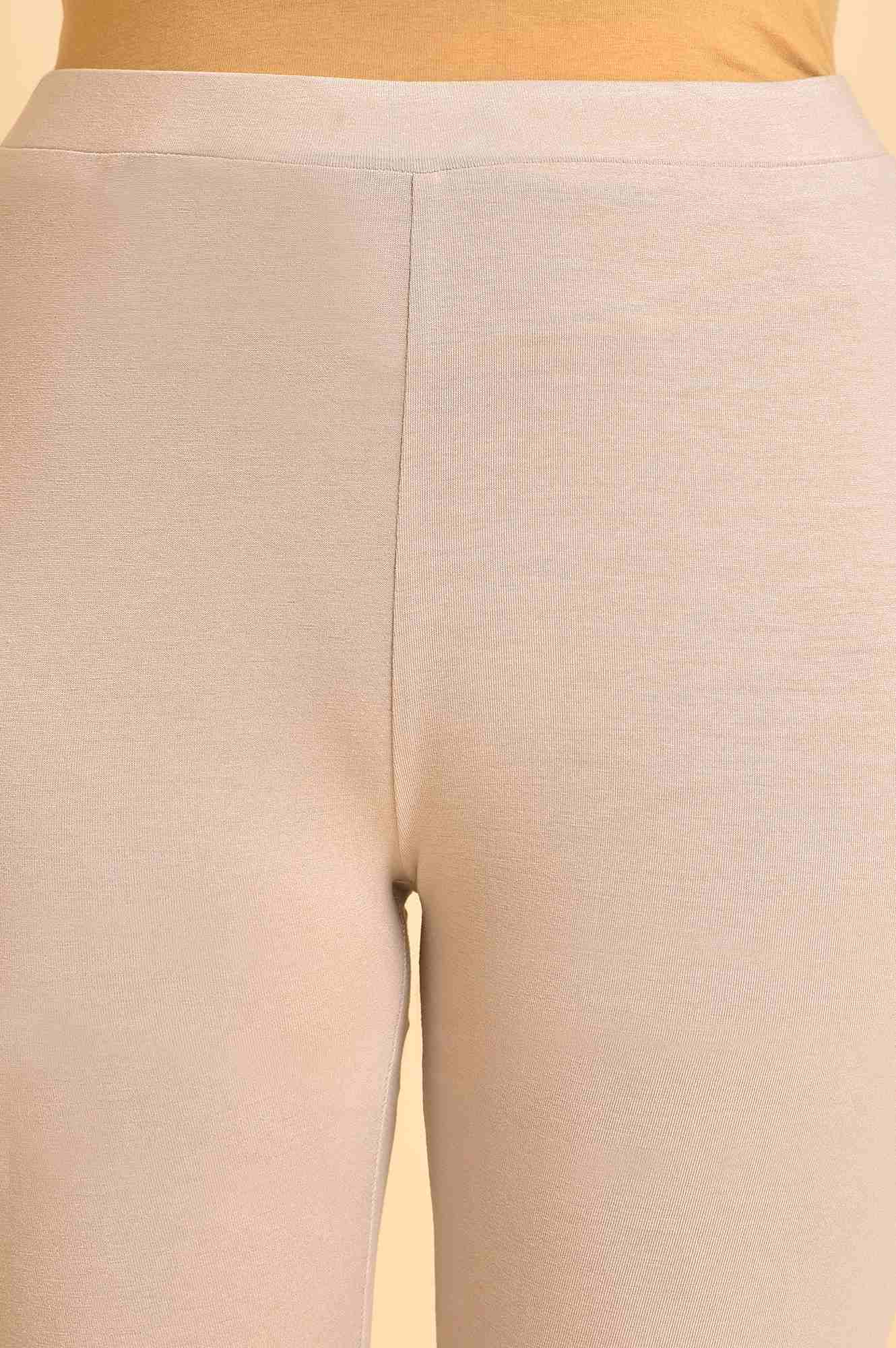 Grey Solid Viscose Lycra Tights - Image 6