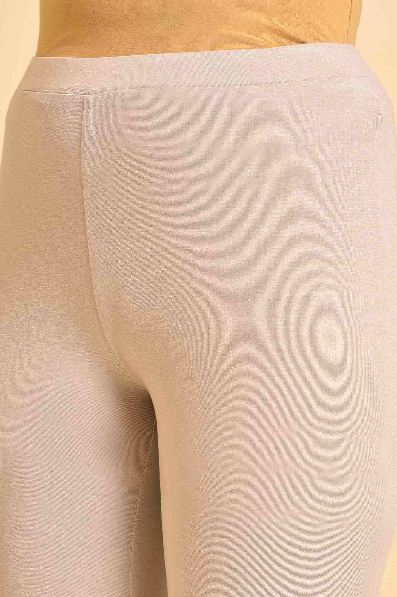 Grey Solid Viscose Lycra Tights - Image 7