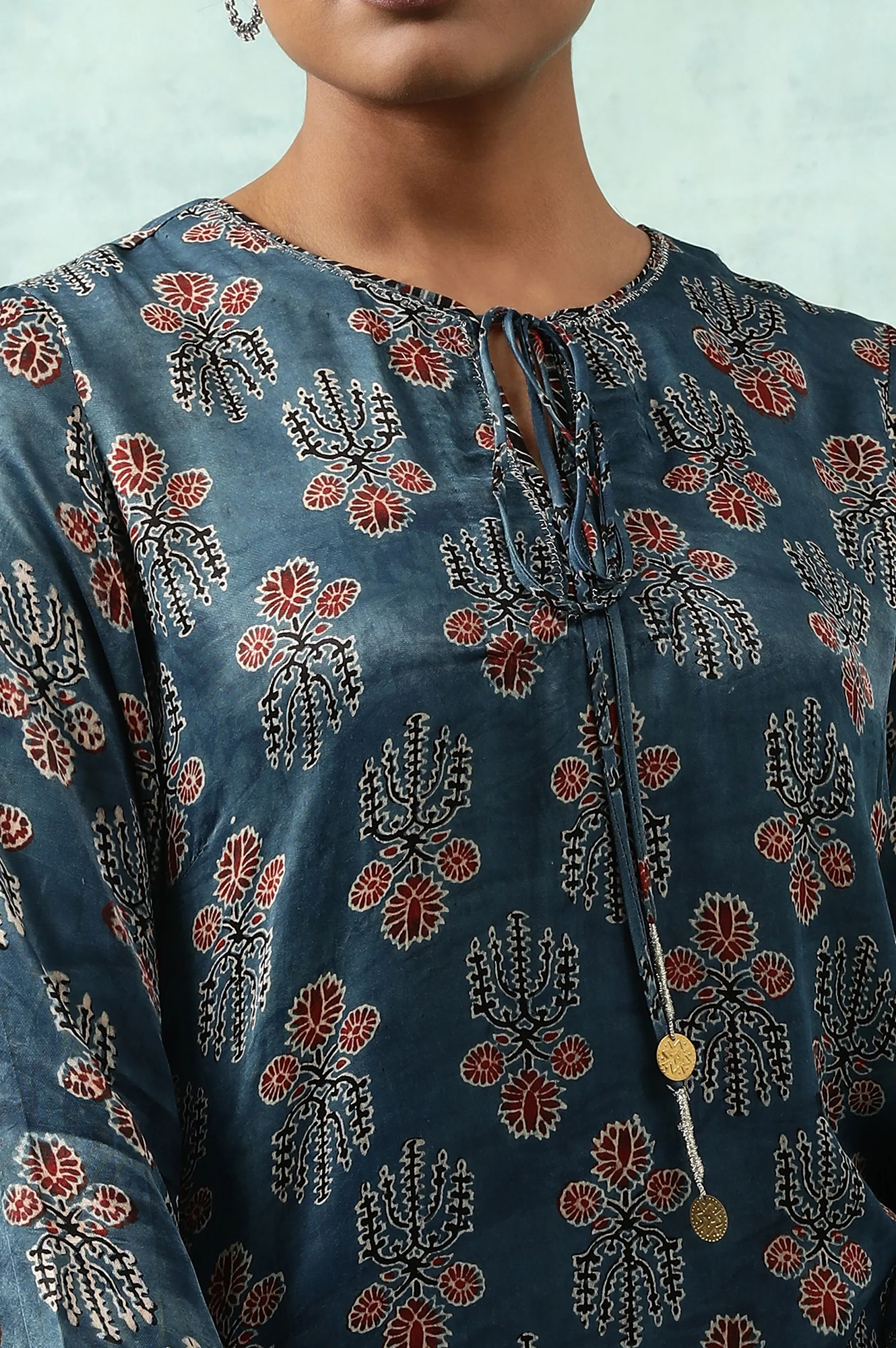 Indigo Ajrakh Print kurta - Image 7
