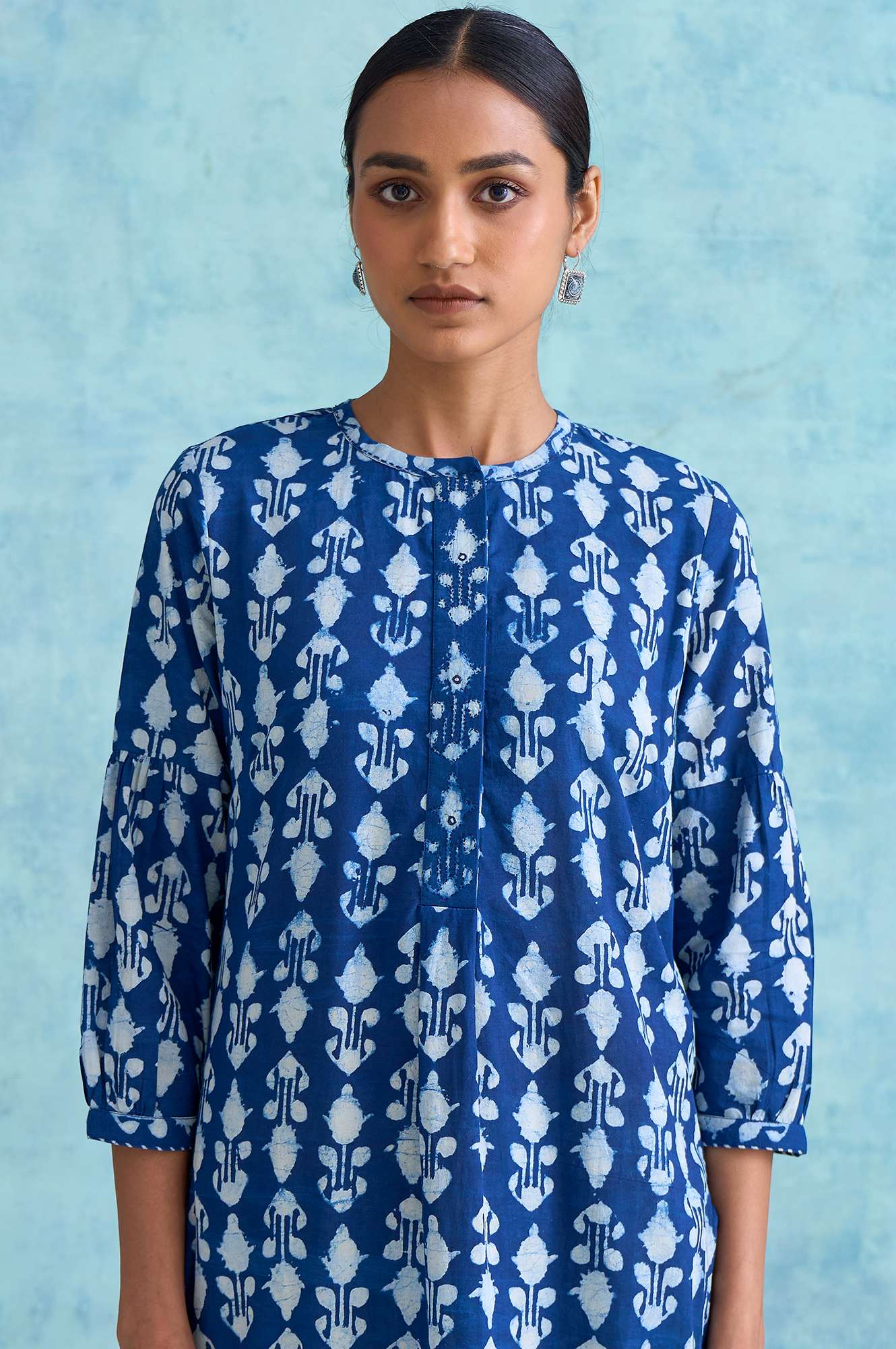 Indigo Booti Dabu Print kurta - Image 6