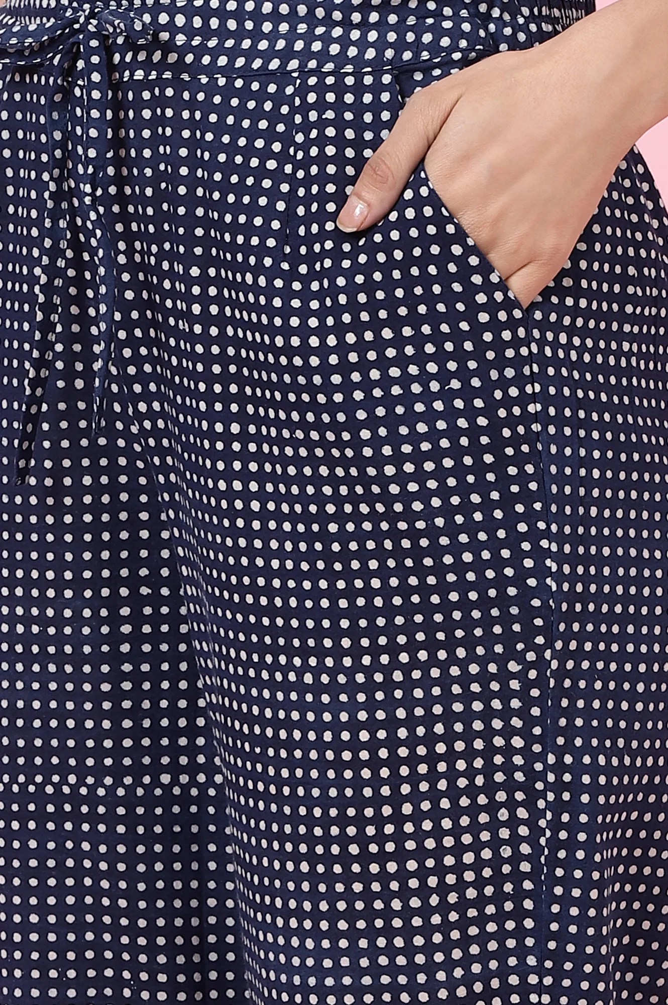 Indigo Handblock Printed Straight Pants - Image 8