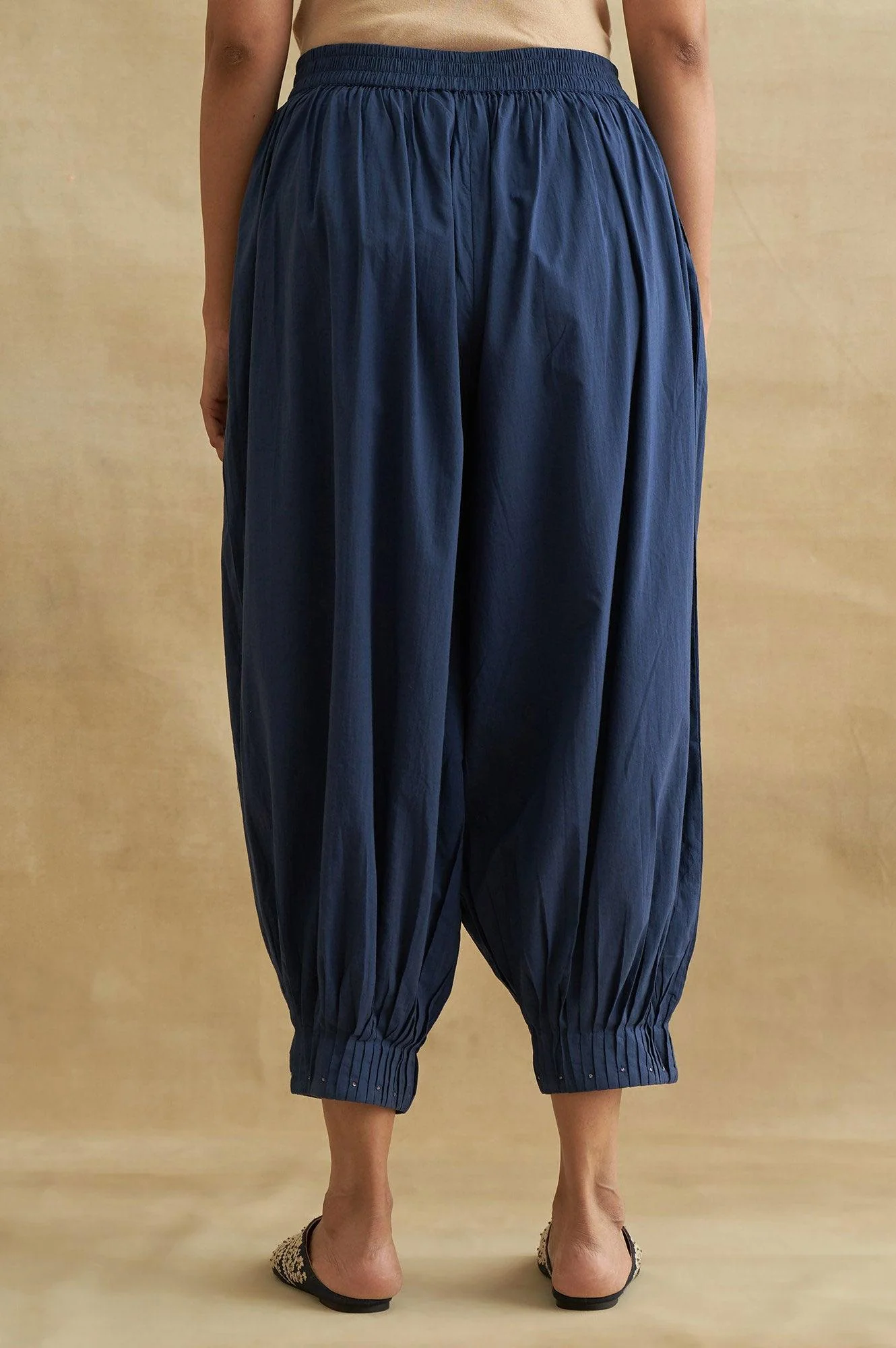 Indigo Pleated Hem Salwar Pants - Image 2