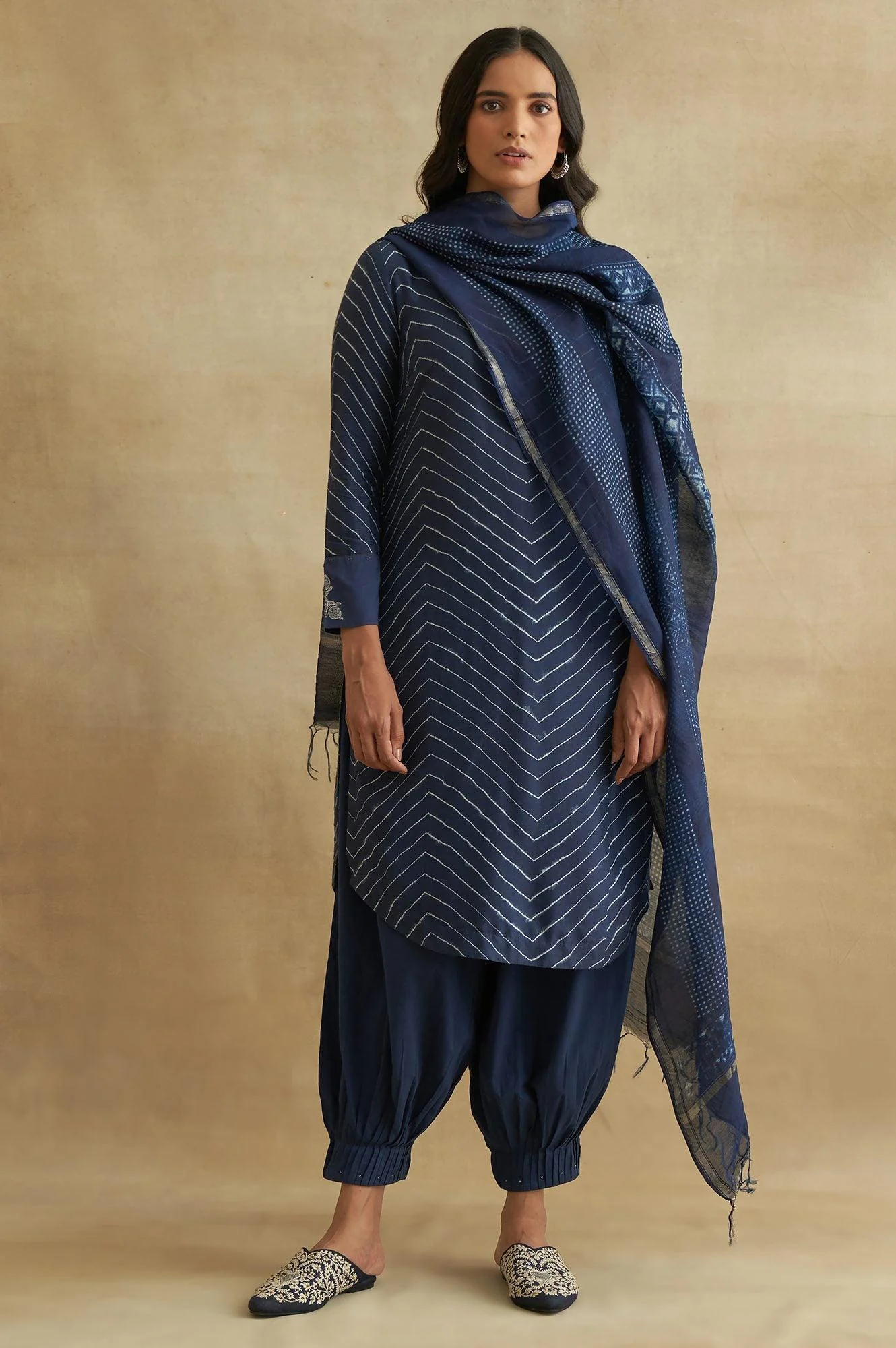 Indigo Pleated Hem Salwar Pants - Image 5