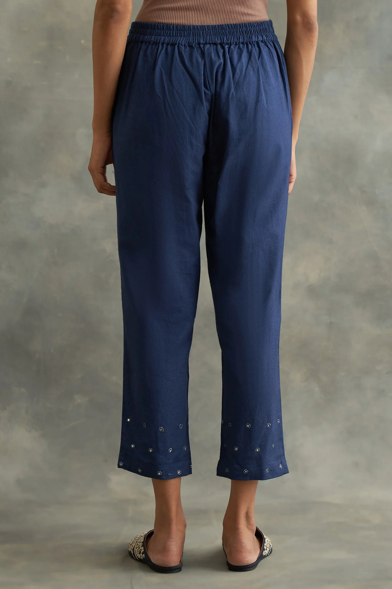 Indigo Solid Straight Pants - Image 2