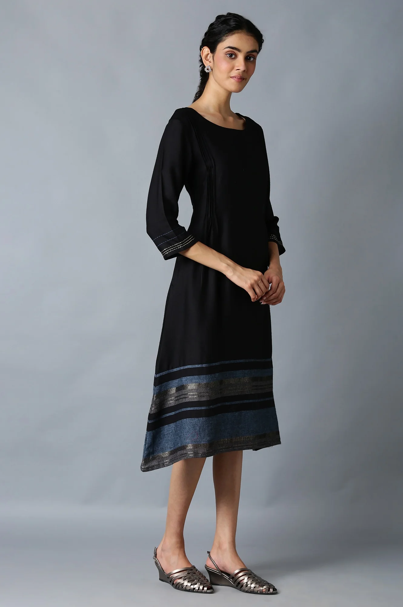 Jet Black A-Line kurta - Image 4