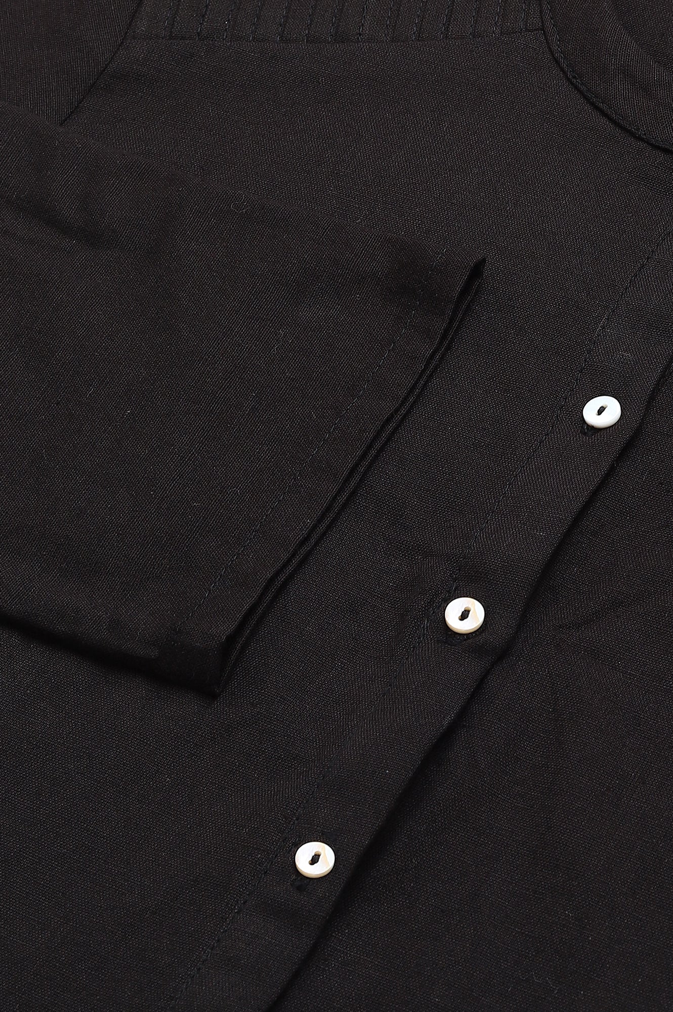 Jet Black Half Placket Shirt kurta - Image 8