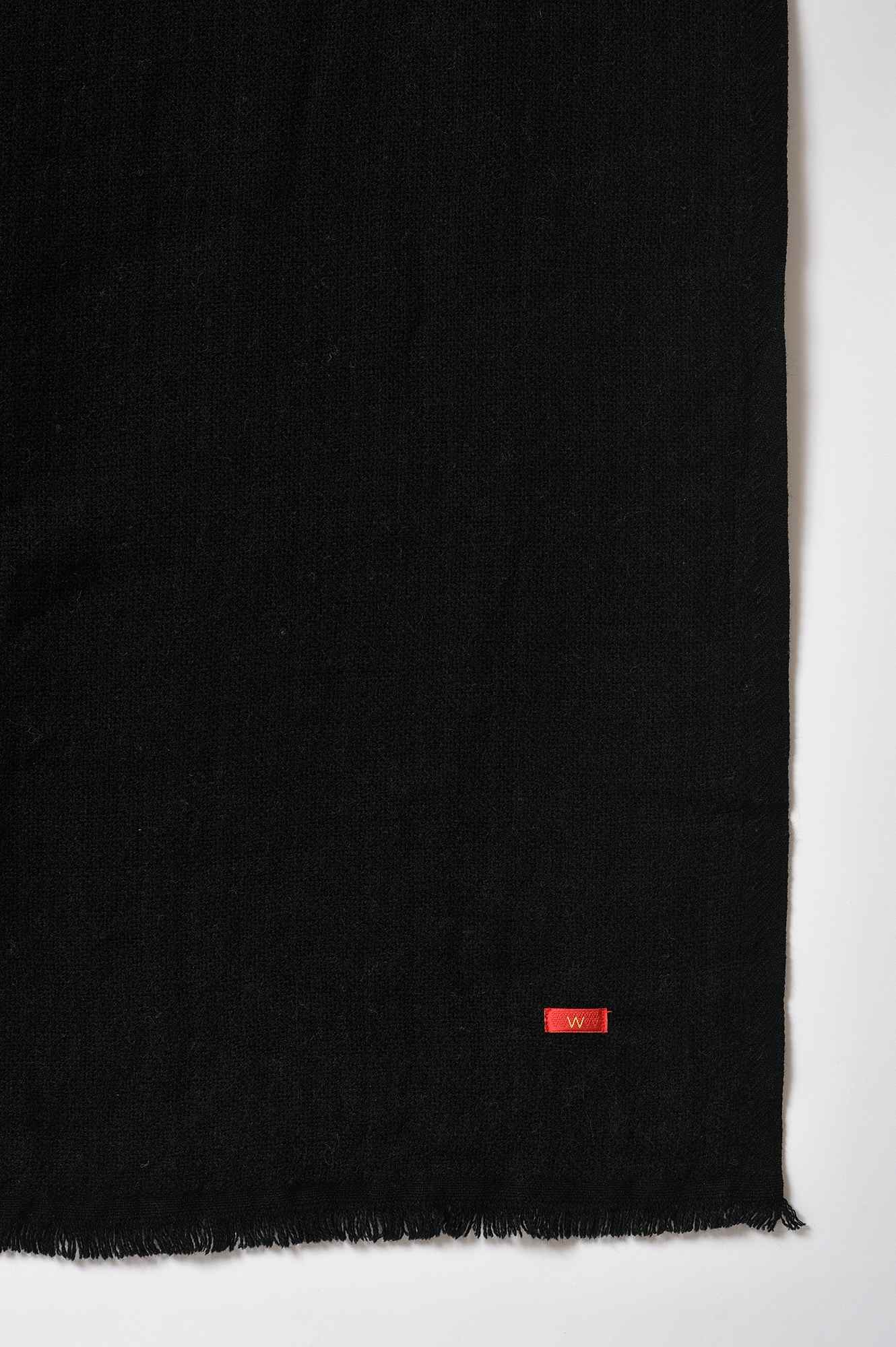 Jet Black Solid Winter Shawl - Image 4