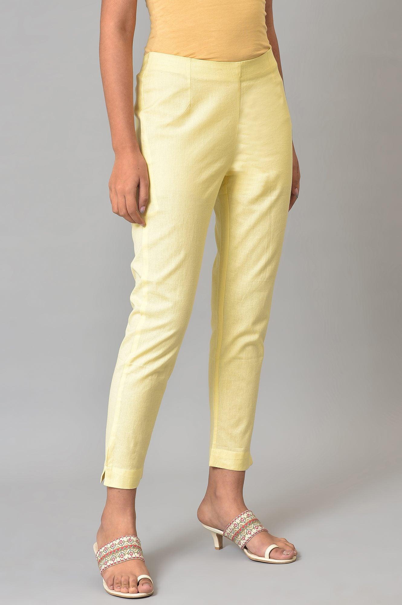 Lemonade Yellow Solid Slim Pants - Image 4