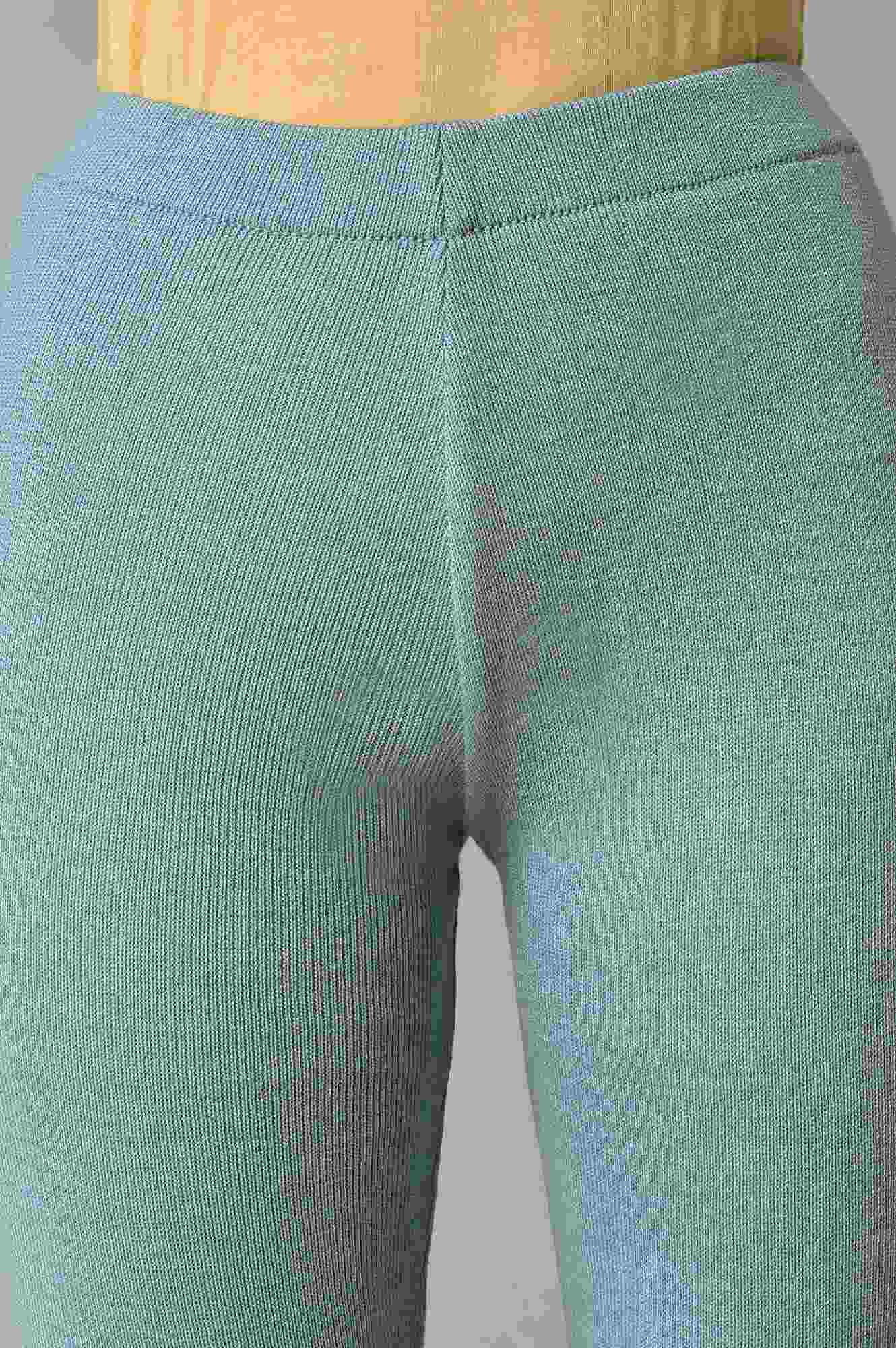 Light Blue Acrylic Winter Leggings - Image 6
