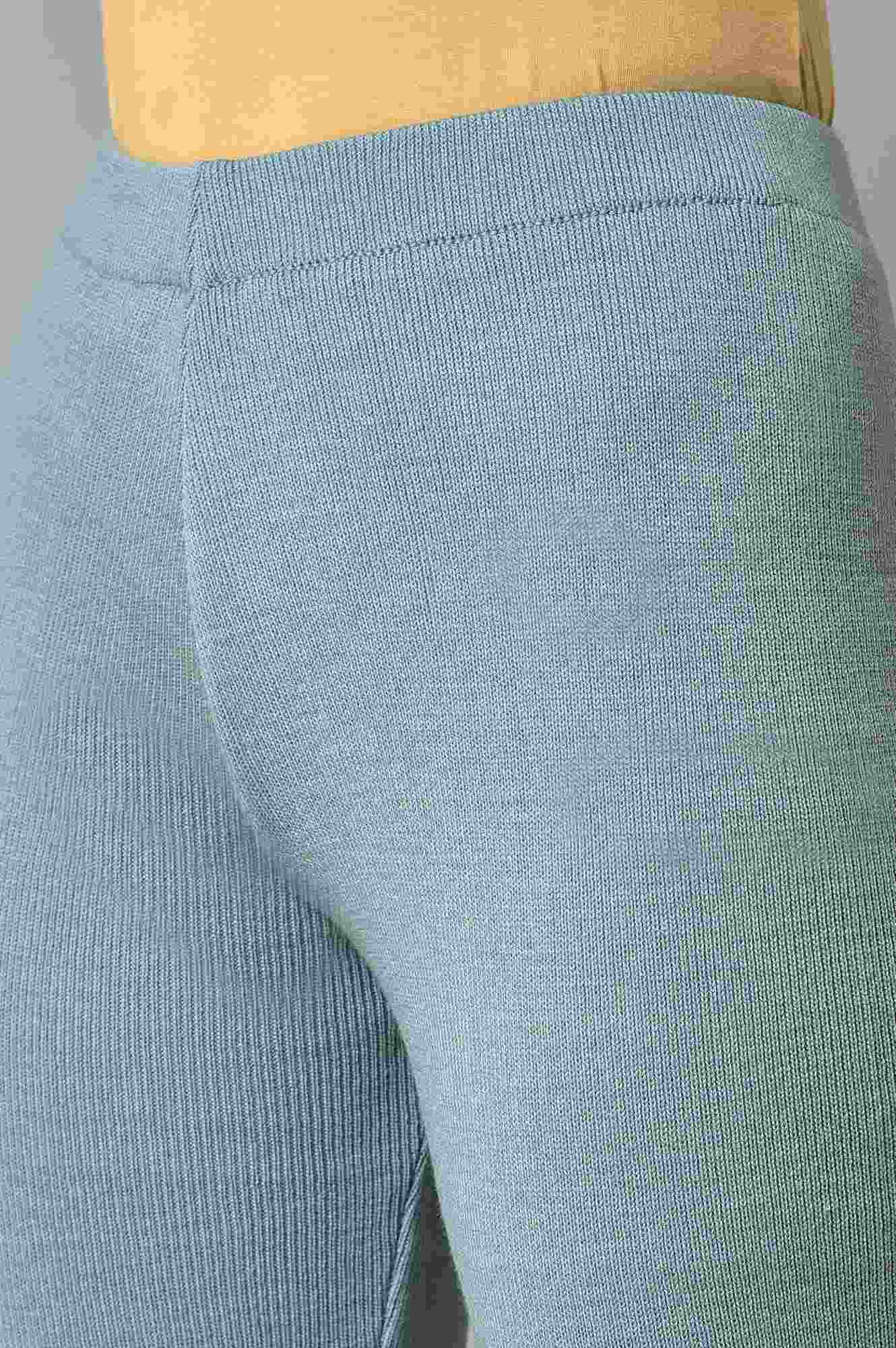 Light Blue Acrylic Winter Leggings - Image 7