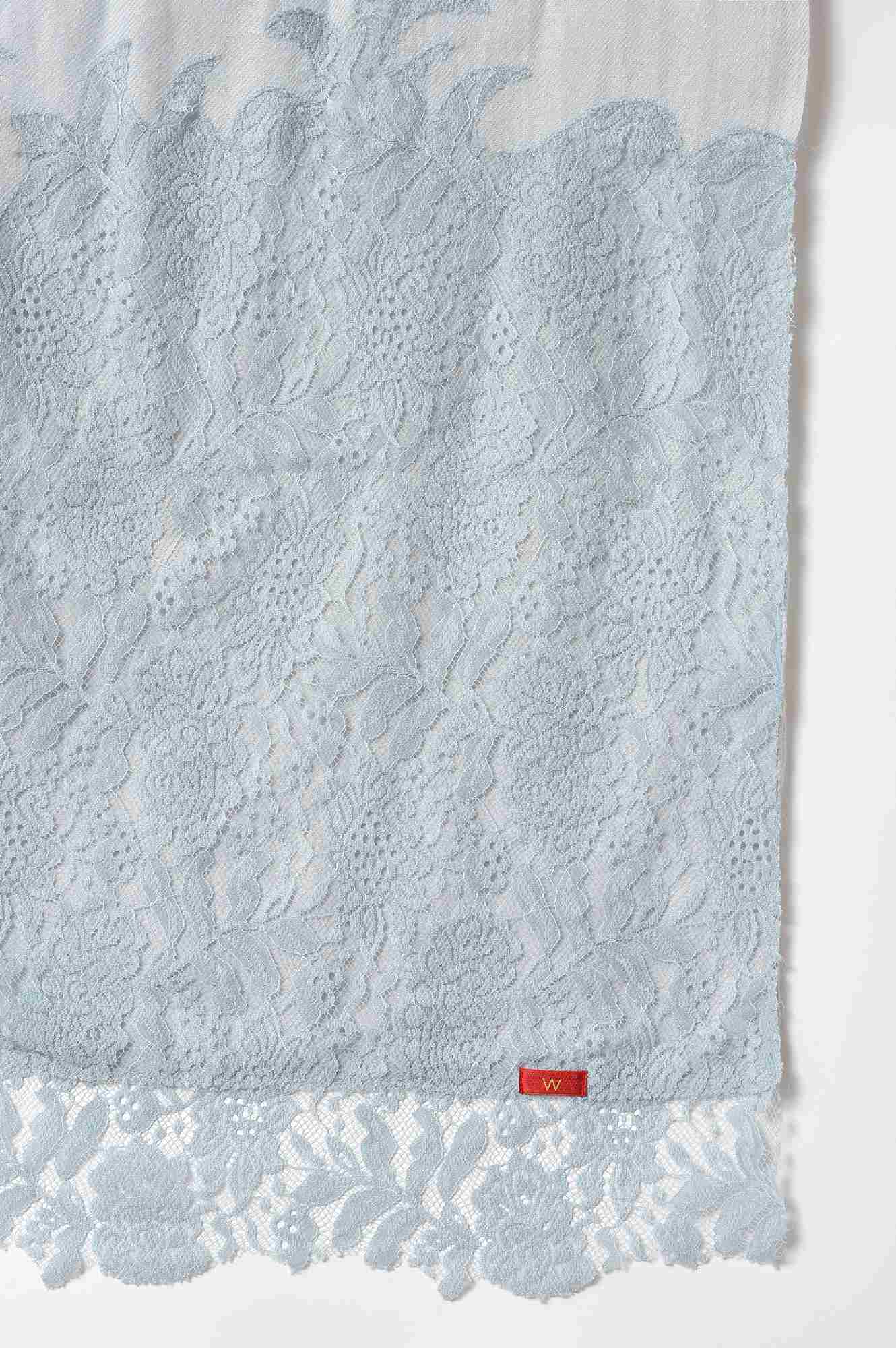 Light Blue Lace Winter Shawl - Image 4