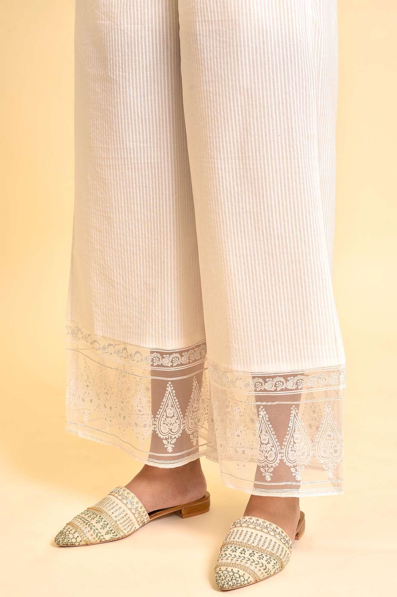 Light Blue Printed Kurta And Parallel Pants Set - Image 10