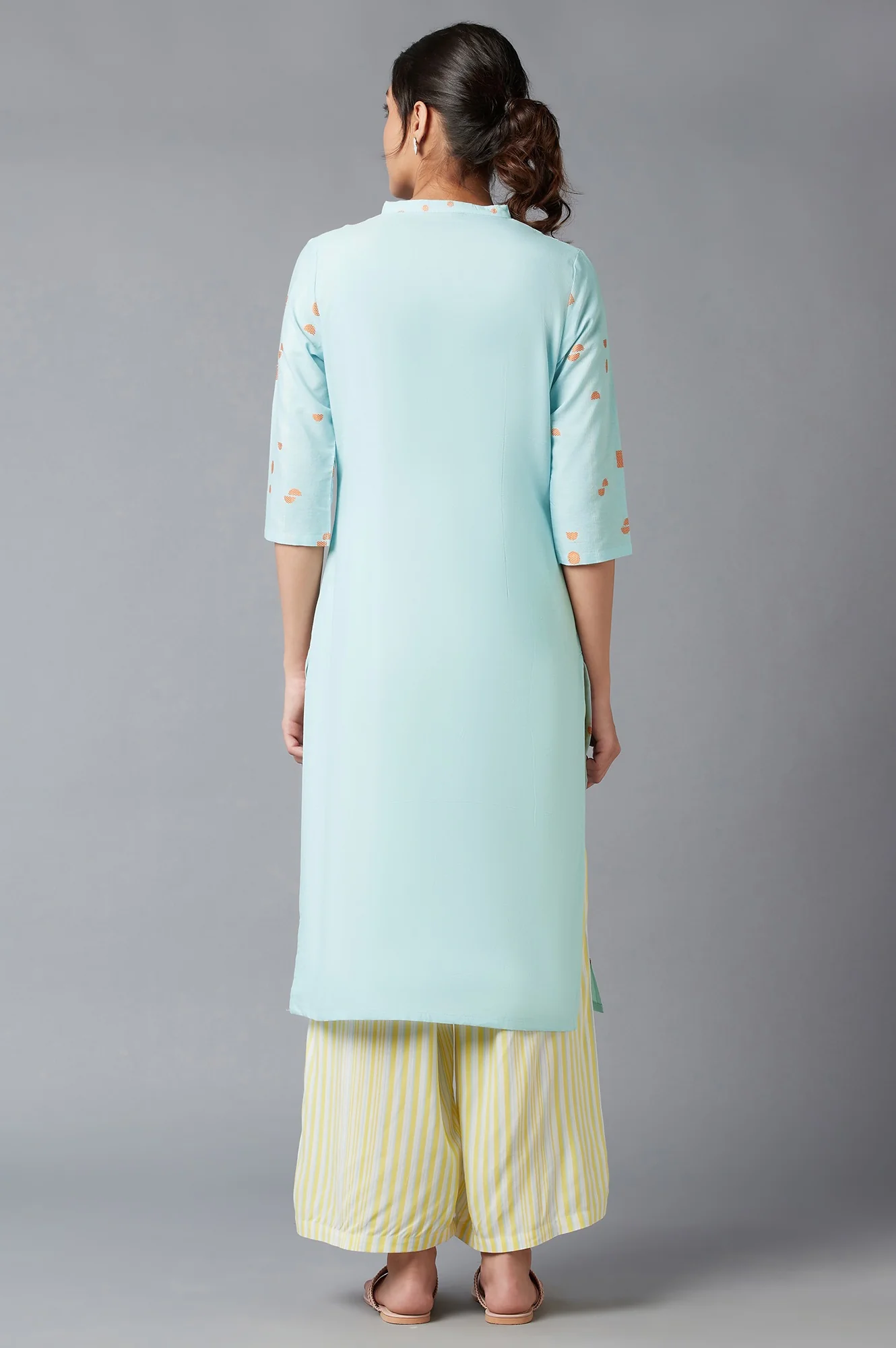 Light Blue Straight Dobby kurta - Image 2