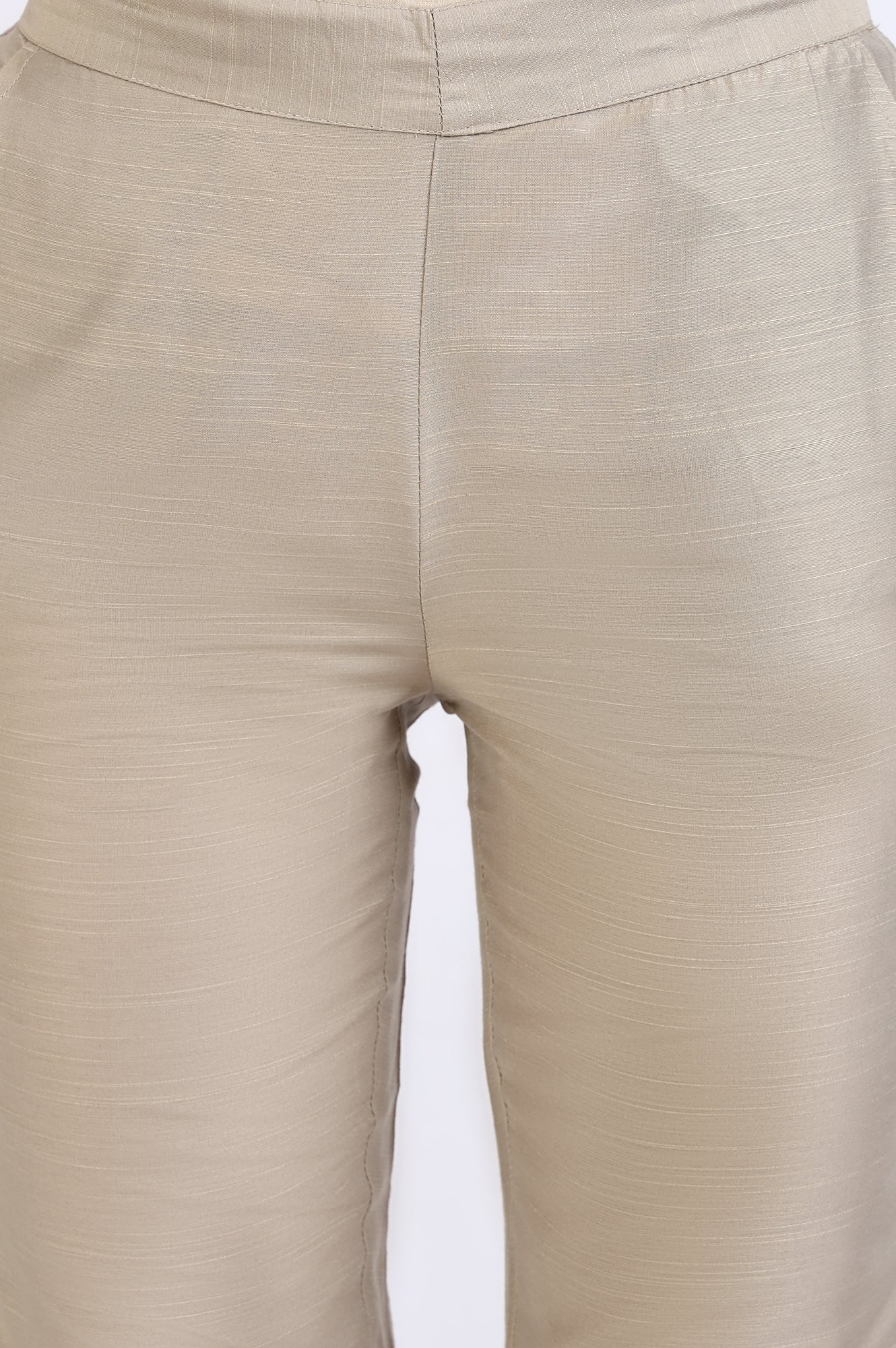 Light Gold Solid Yarn Dyed Trousers - Image 6