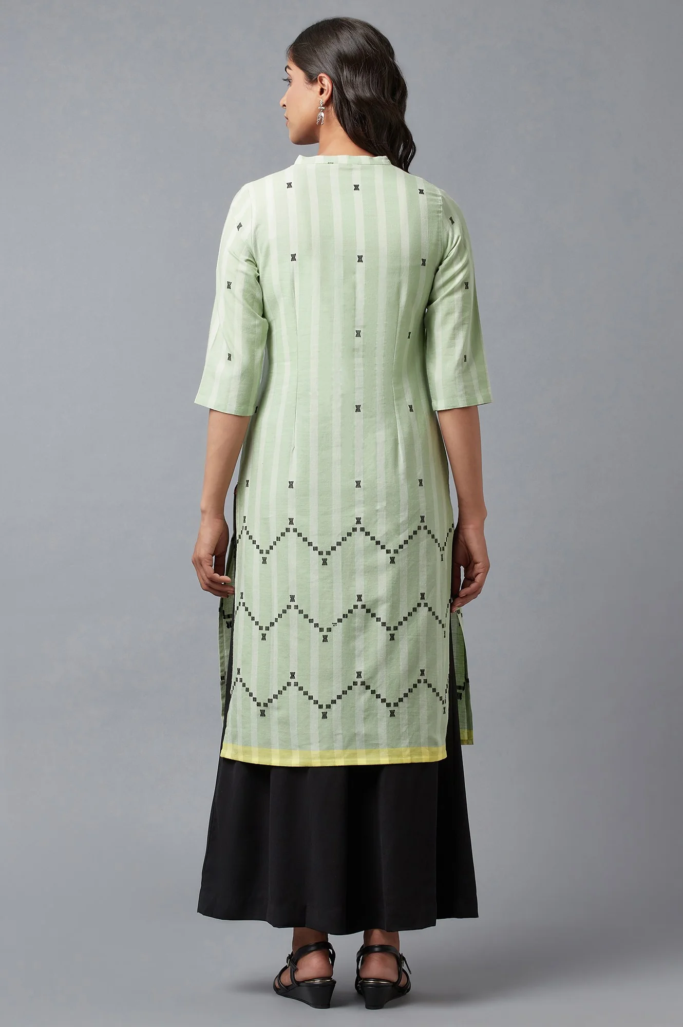Light Green Dobby Straight kurta - Image 2