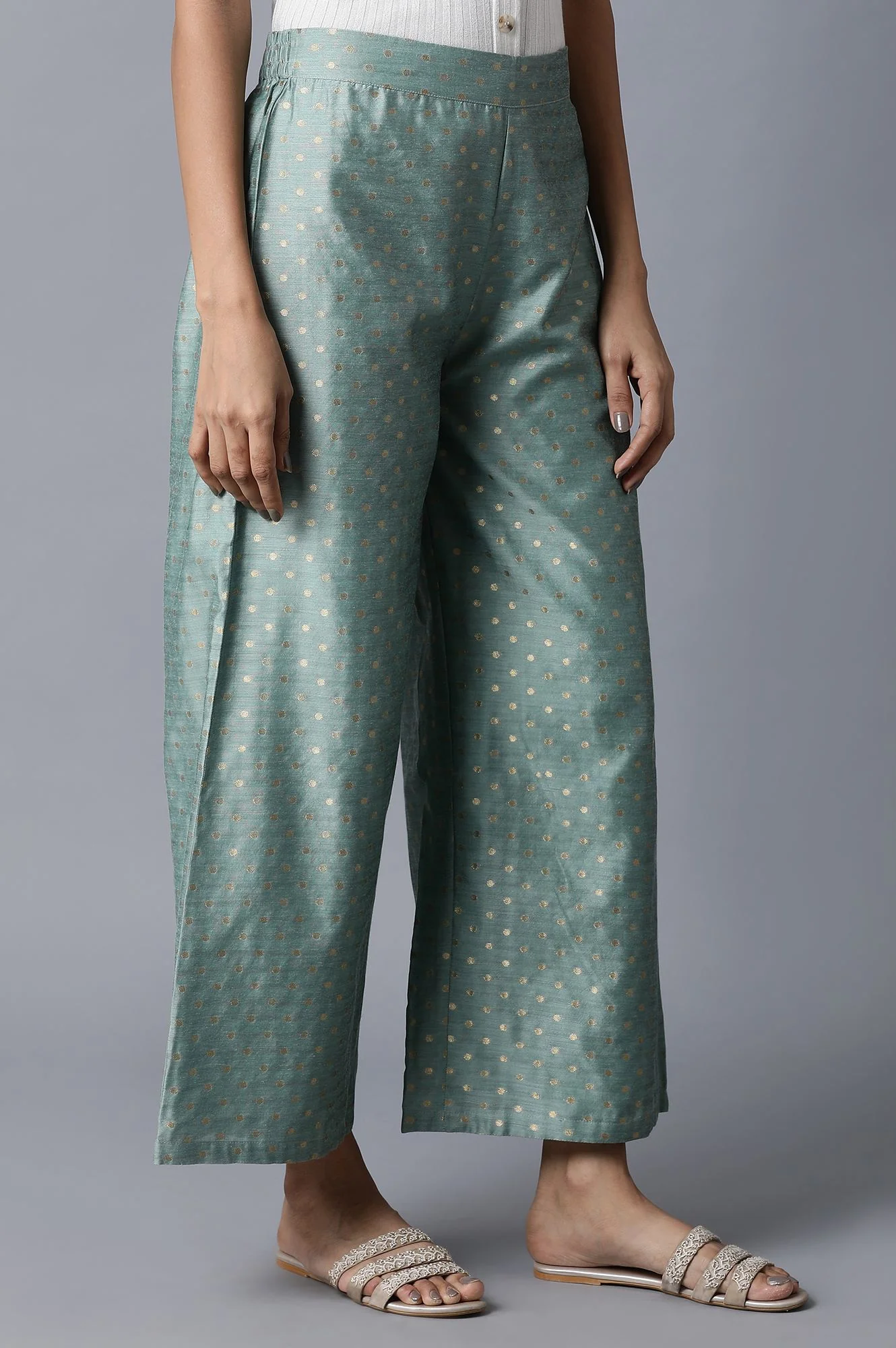 Light Green Jacquard Parallel Pants - Image 4