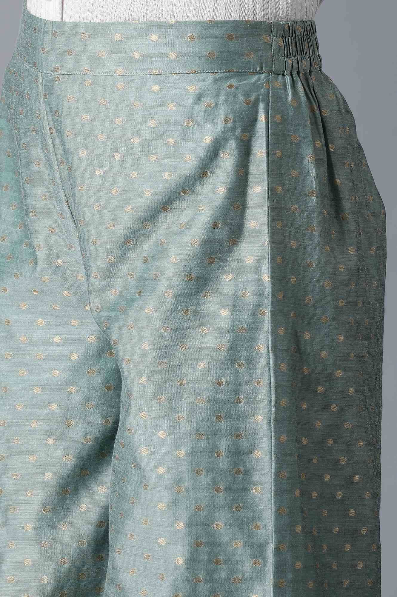 Light Green Jacquard Parallel Pants - Image 6