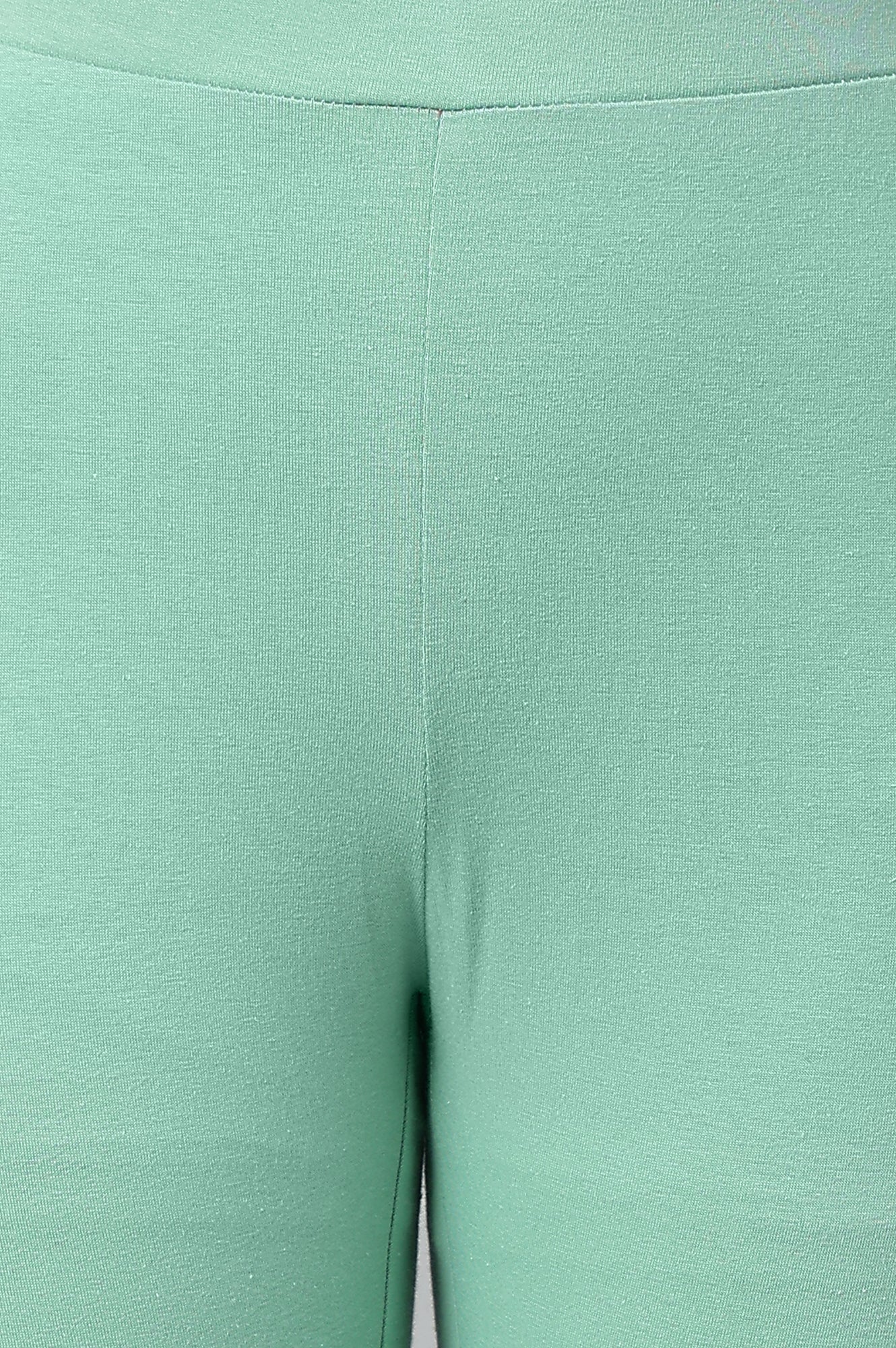 Light Green Solid Knitted Women Tights - Image 8