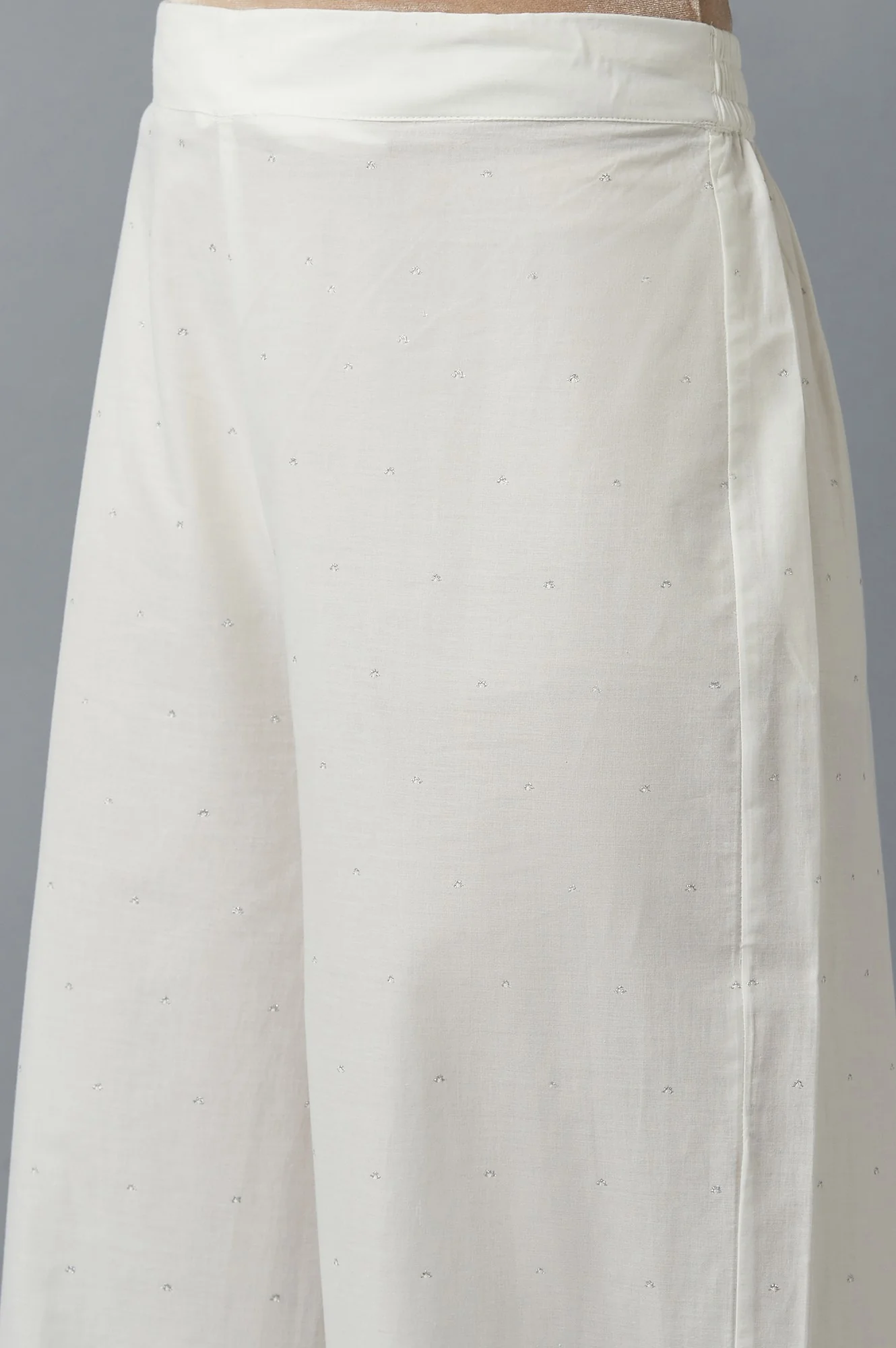 Light Grey Embroidered kurta with Parallel Pants and Dupatta - Image 6