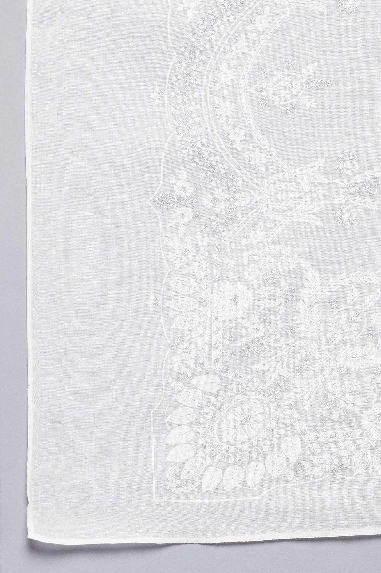 Light Grey Embroidered kurta with Parallel Pants and Dupatta - Image 7
