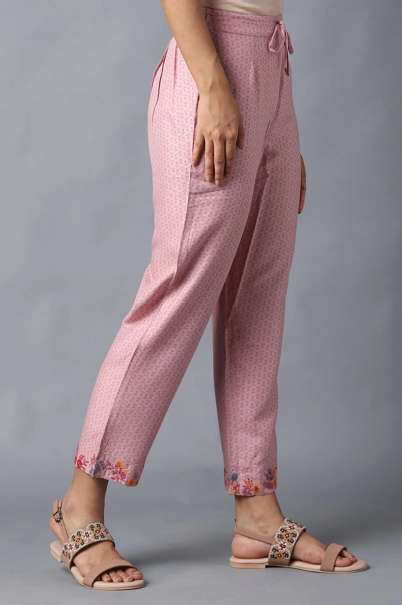 Nectar Pink Floral Printed Straight Pants - Image 4