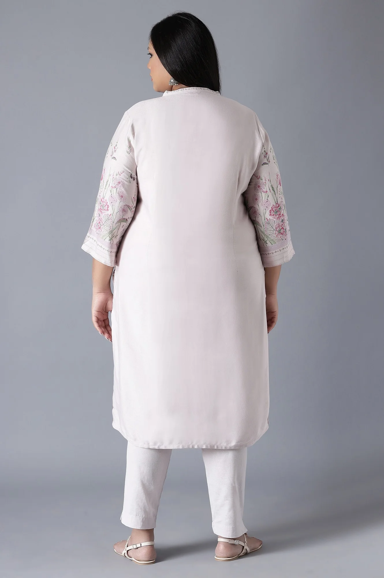 Light Pink Placement Print kurta - Image 7