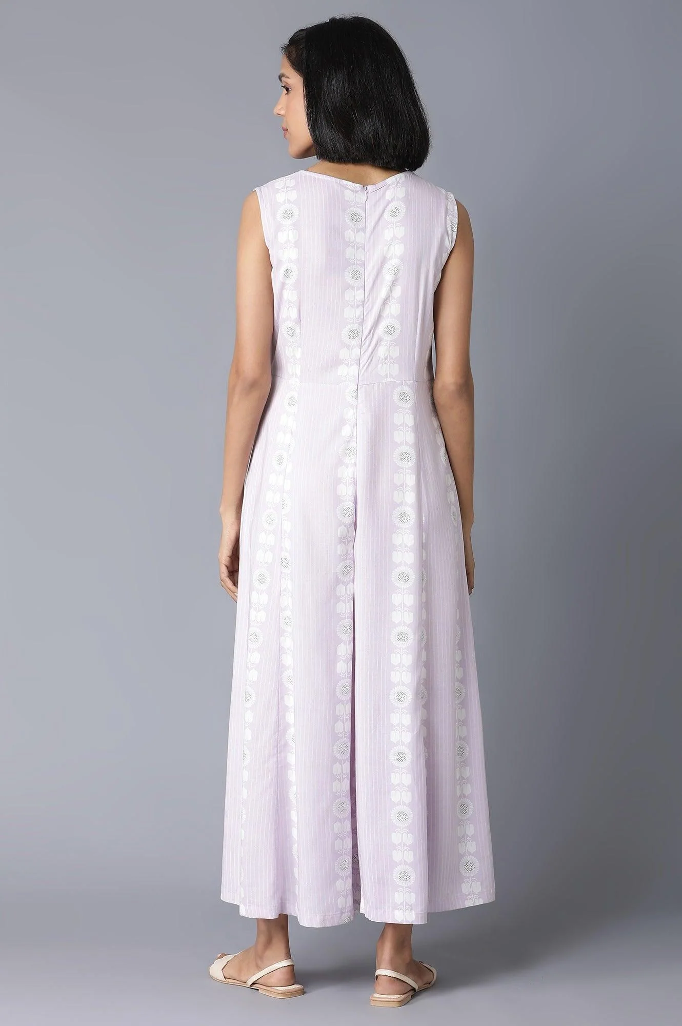 Light Purple Angrakha Jumpsuit In Round Neck - Image 2