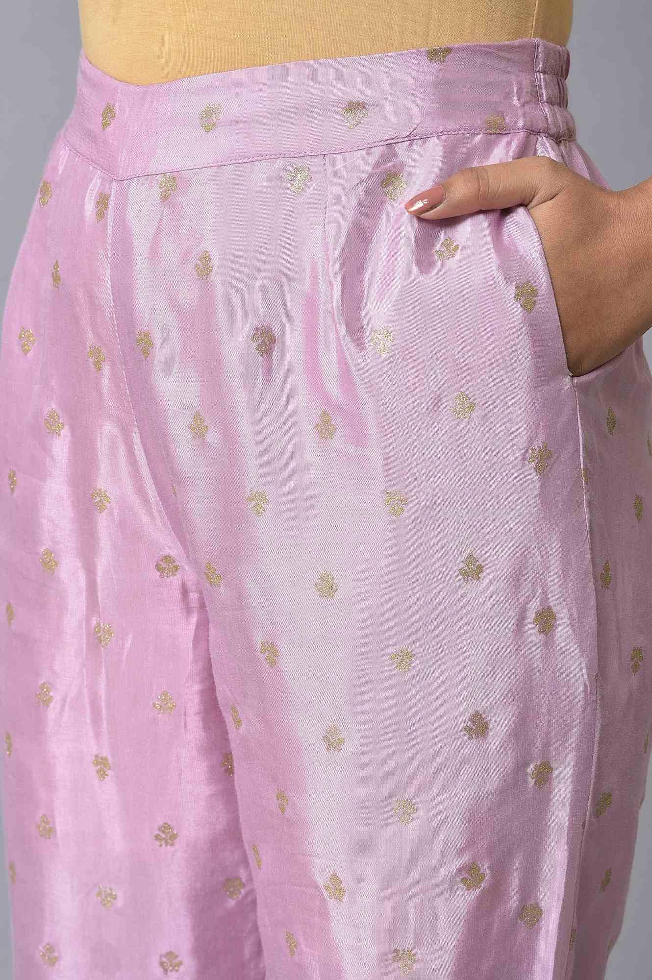 Light Purple Embroidered kurta Set - Image 7