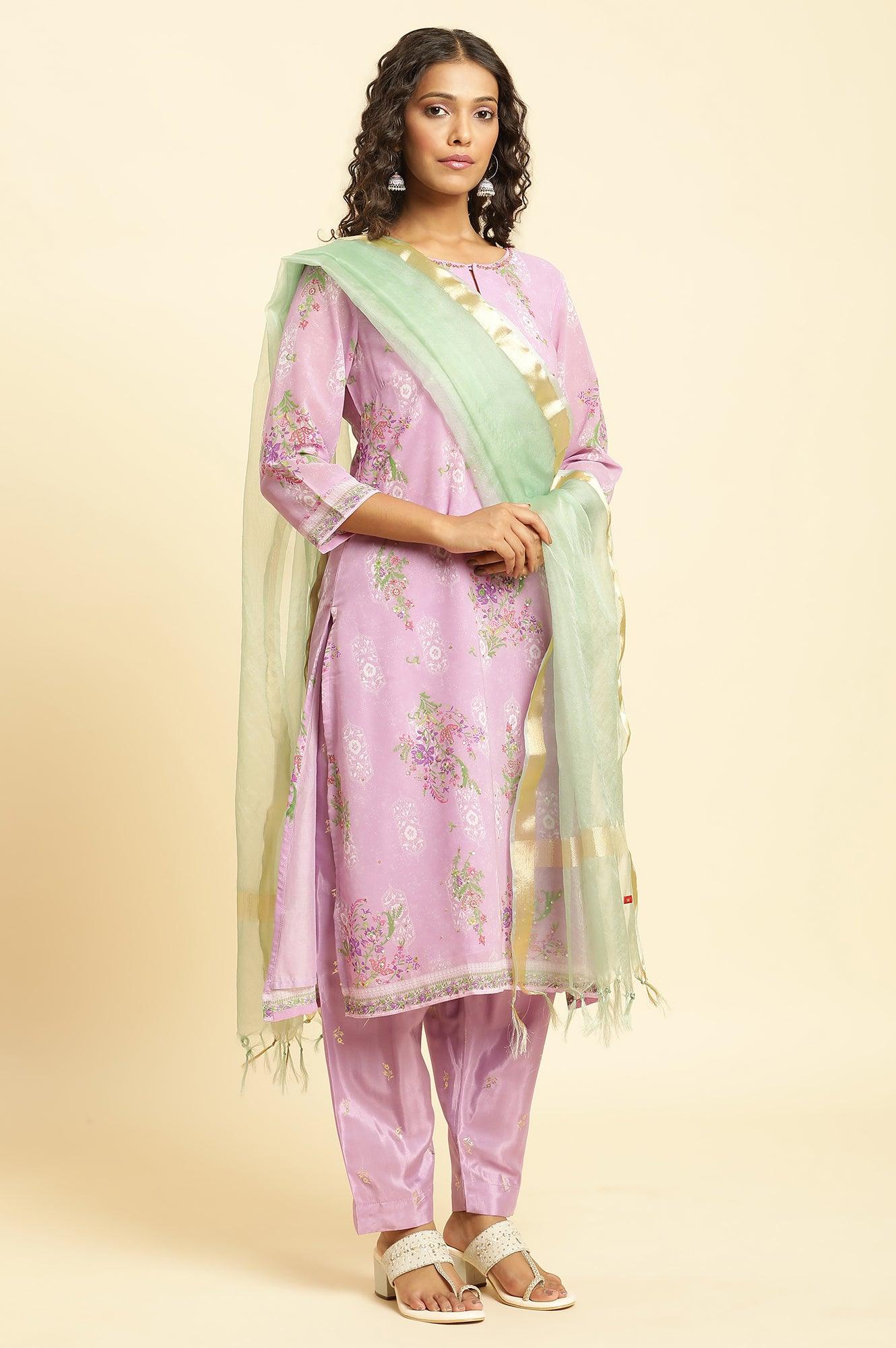 Light Purple Gathered Festive Salwar - Image 5