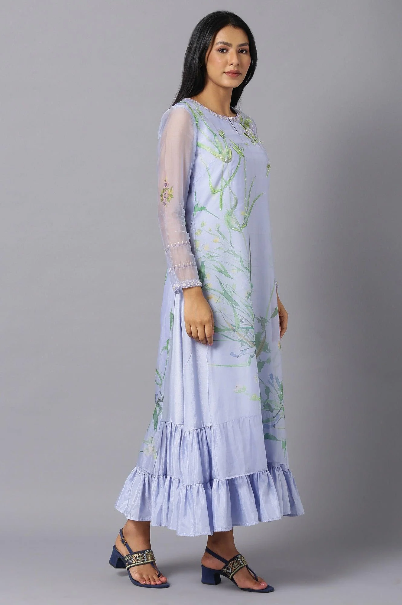 Light Purple Layered Organza Dress - Image 4