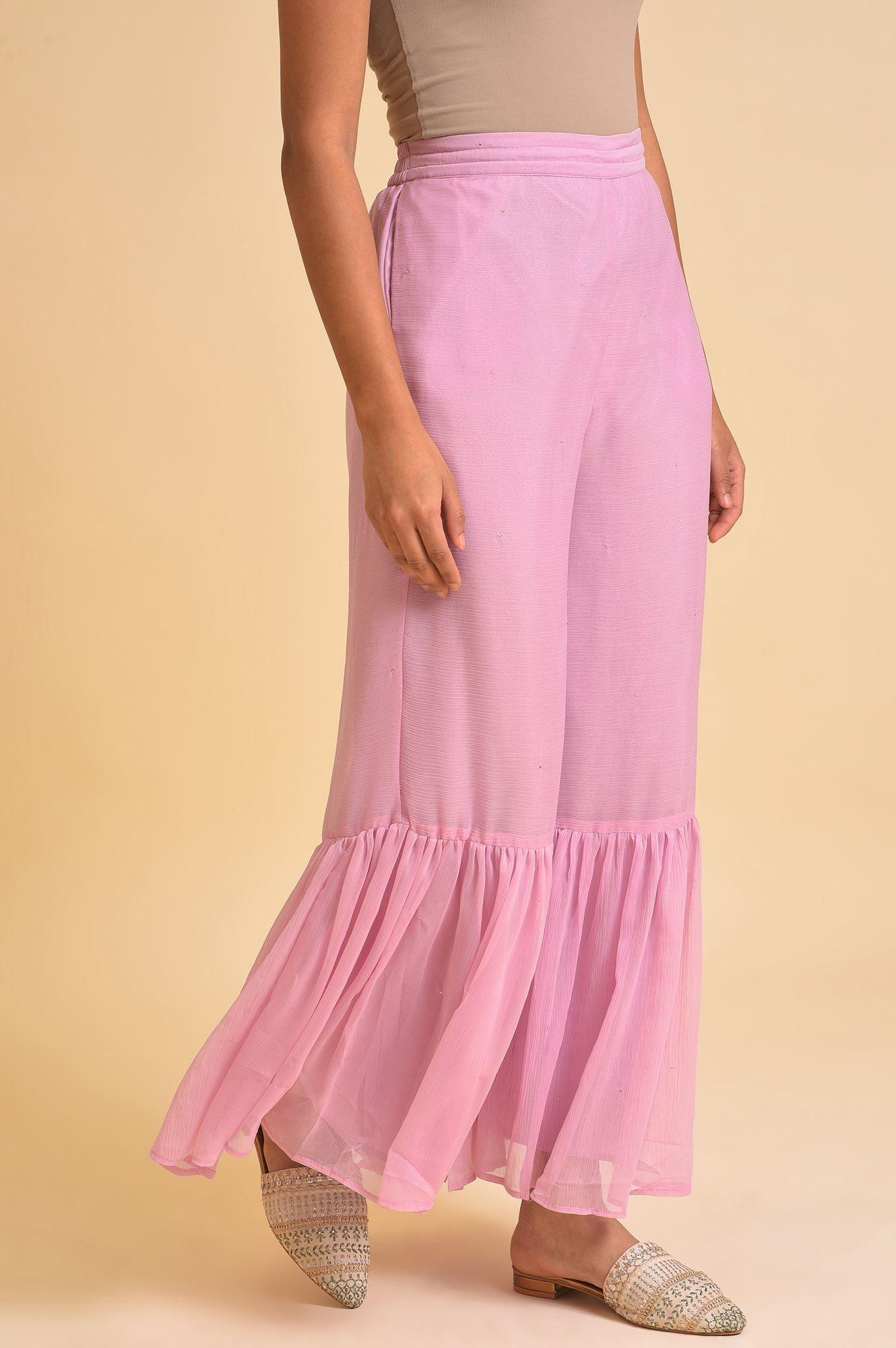 Light Purple Solid Flared Sharara - Image 4