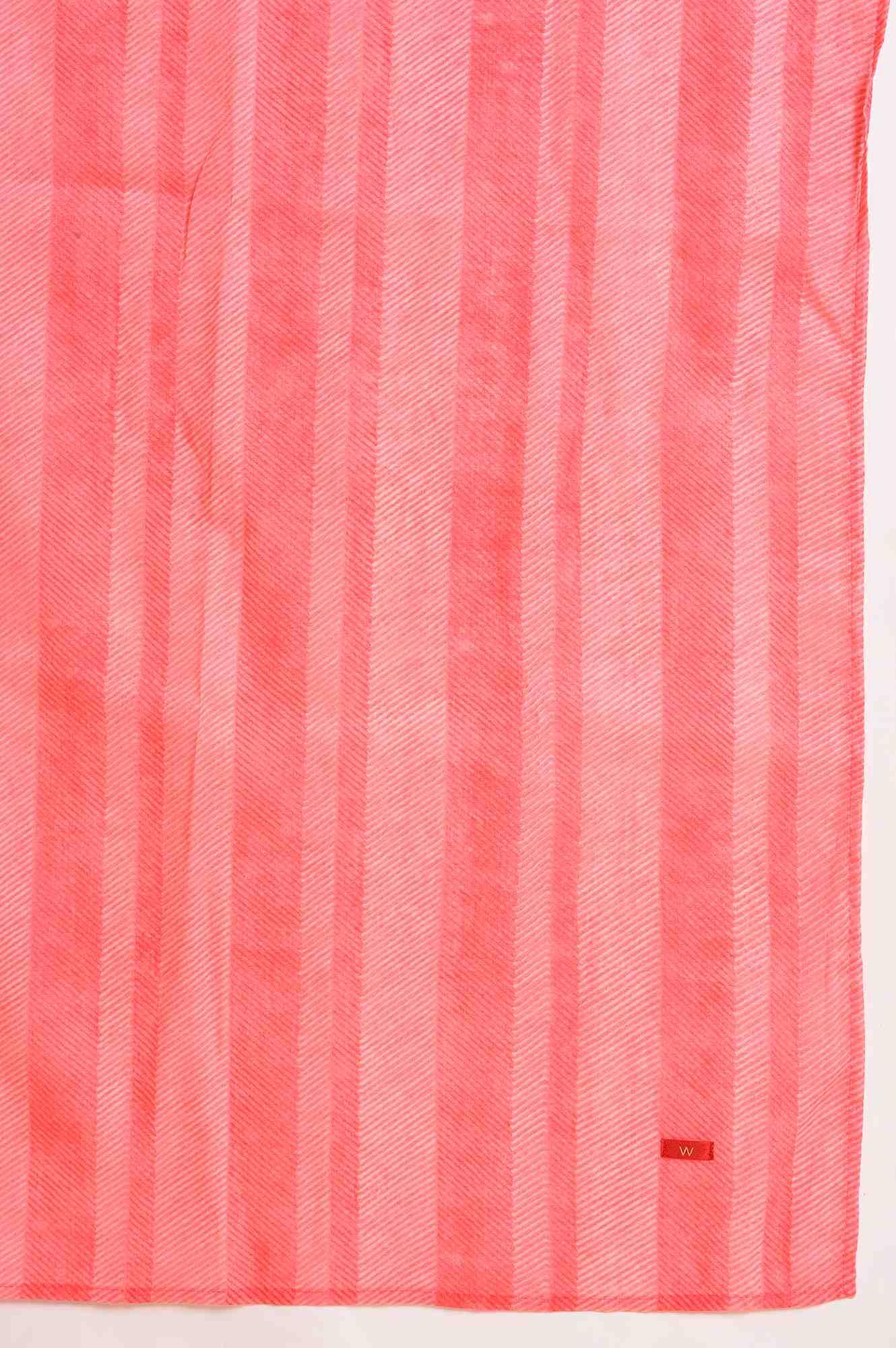 Light Red Printed kurta, Pants & Dupatta Co-Ord Set - Image 8