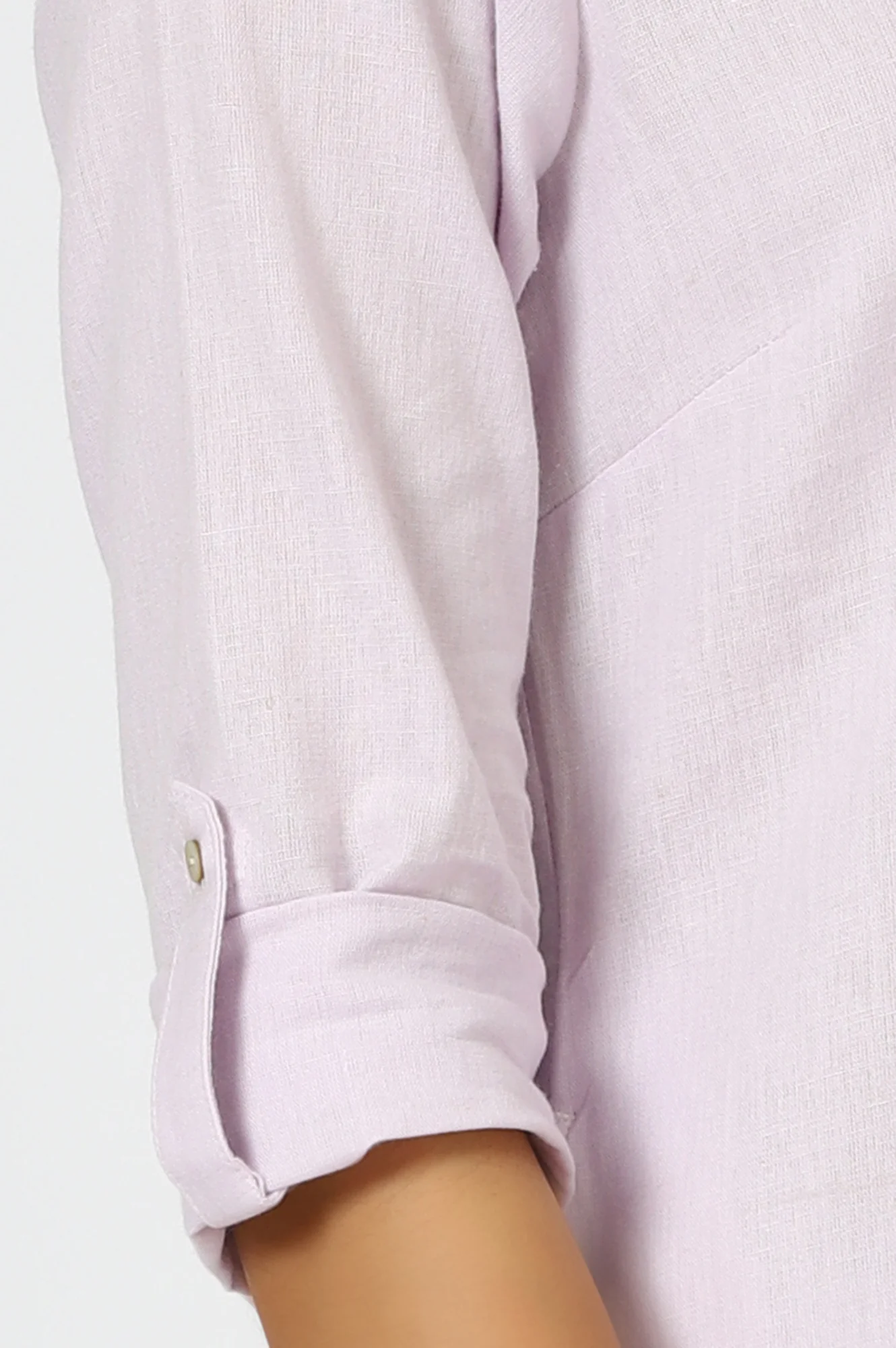 Lilac Mandarin Collar Cotton Blend Straight Kurta With W Branding - Image 7