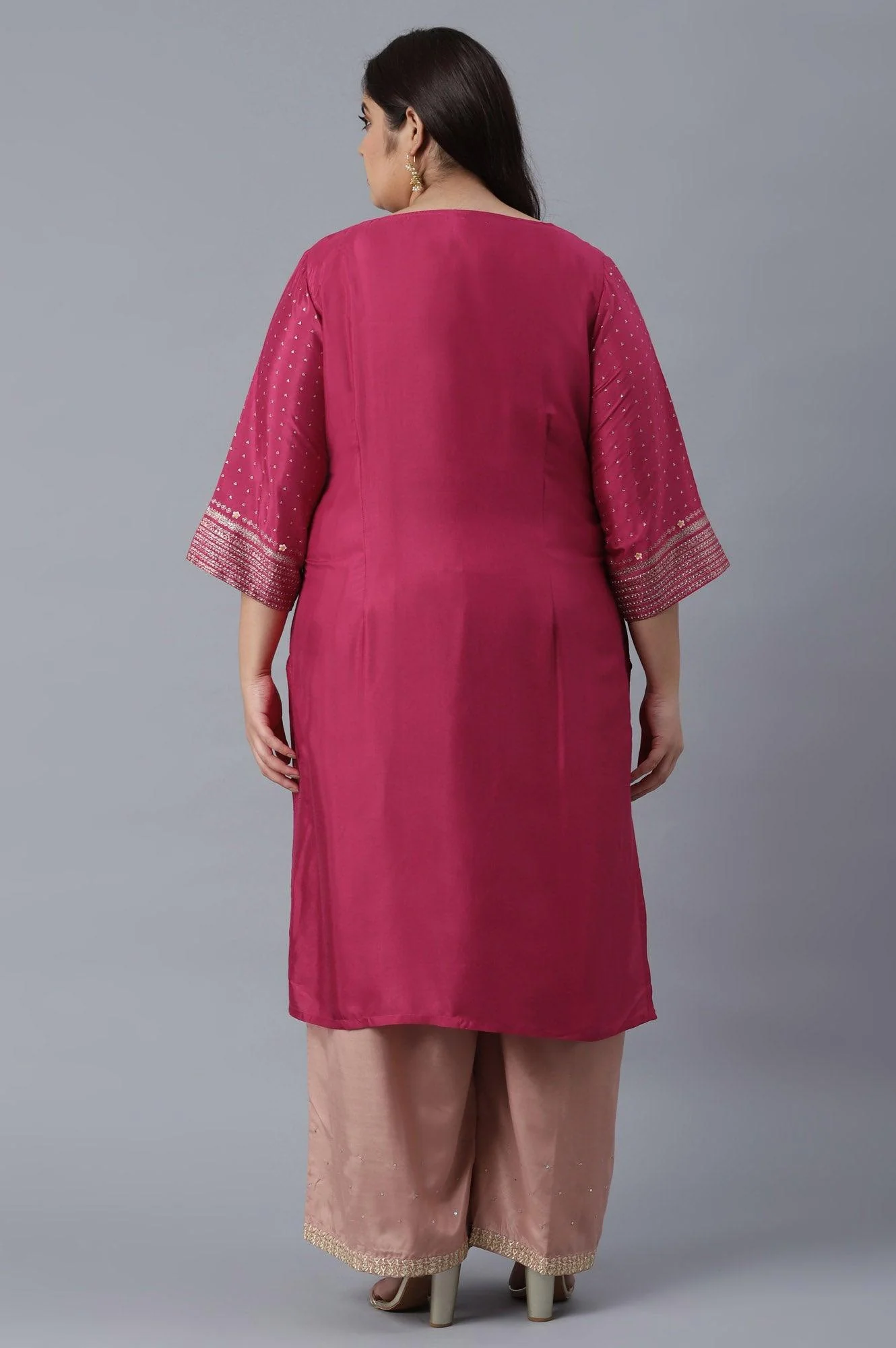 Magenta Printed Festive kurta - Image 7