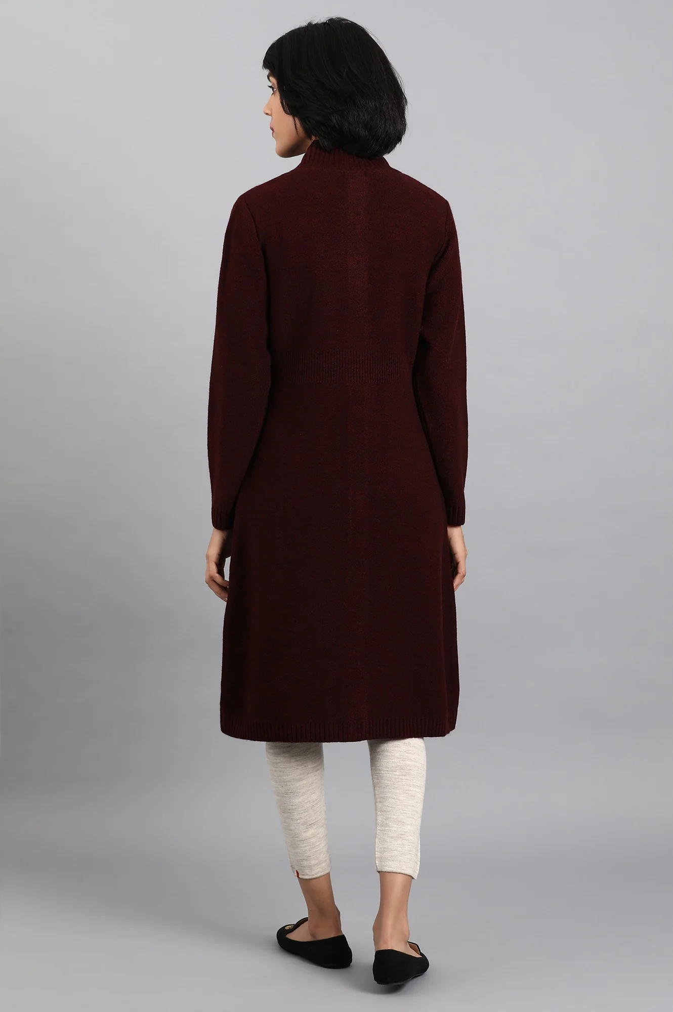 Maroon Open Front Jacket - Image 5