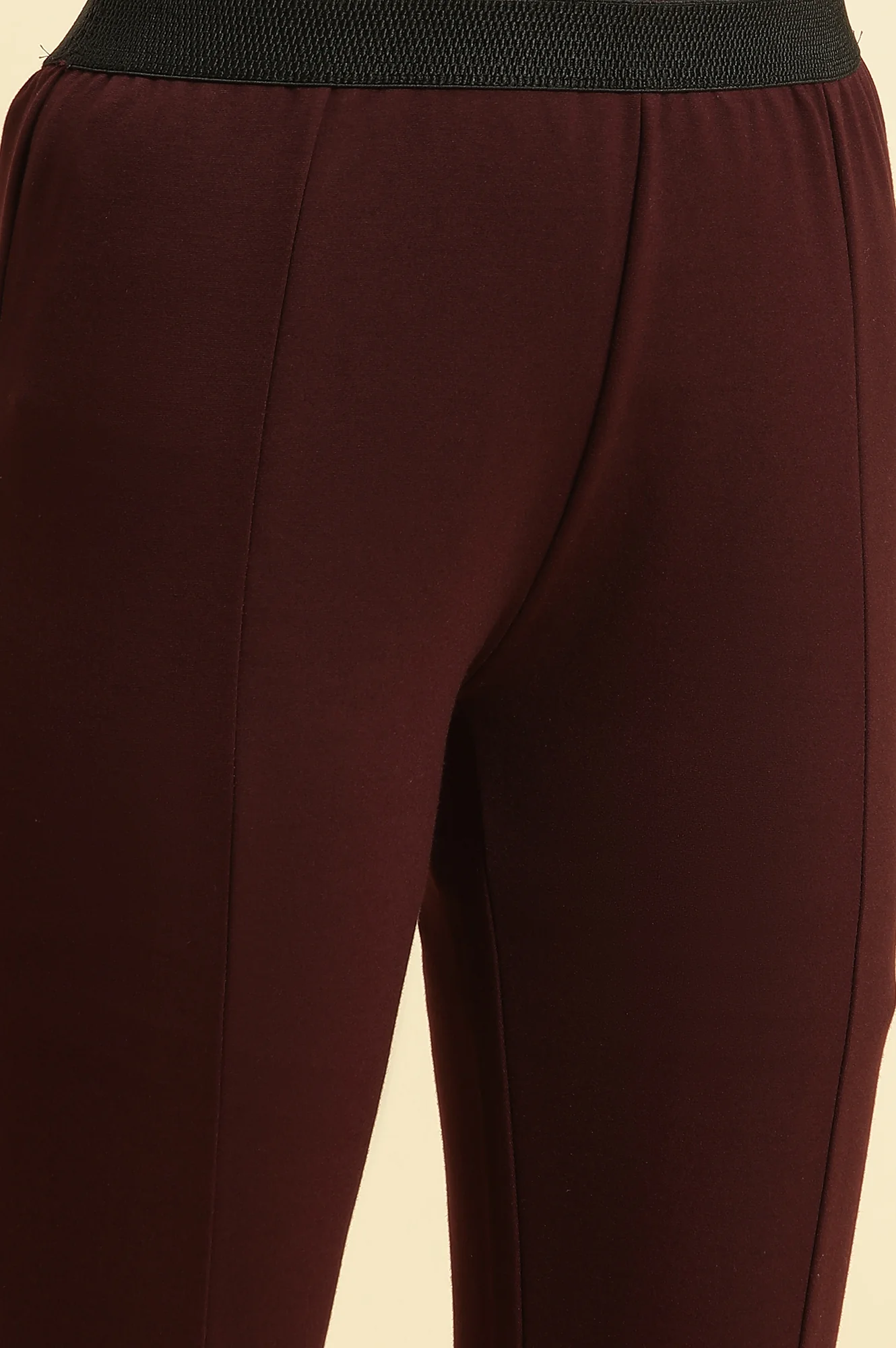 Maroon Solid Skinny Rayon Legging - Image 7