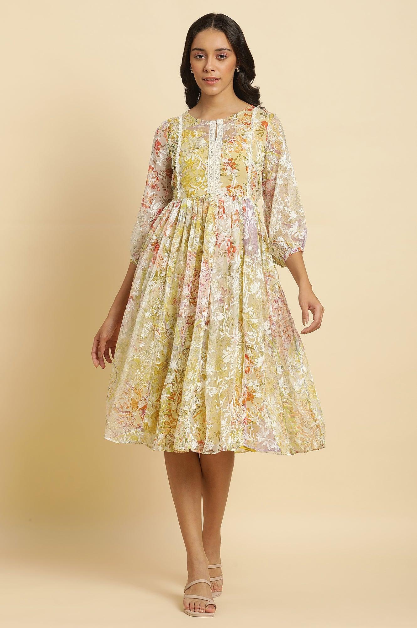 Multi-Coloured Breezy Sheer Printed Short Dress - Image 2