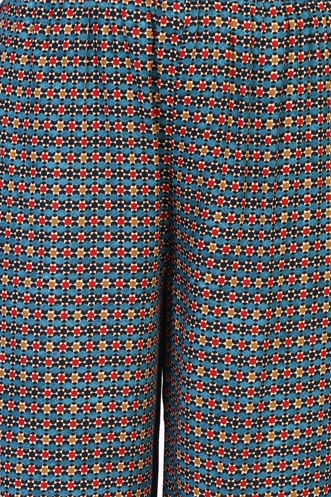 Multicolor Geometric printed Flared Cotton Kurta with Parallel Pant Set - Image 8