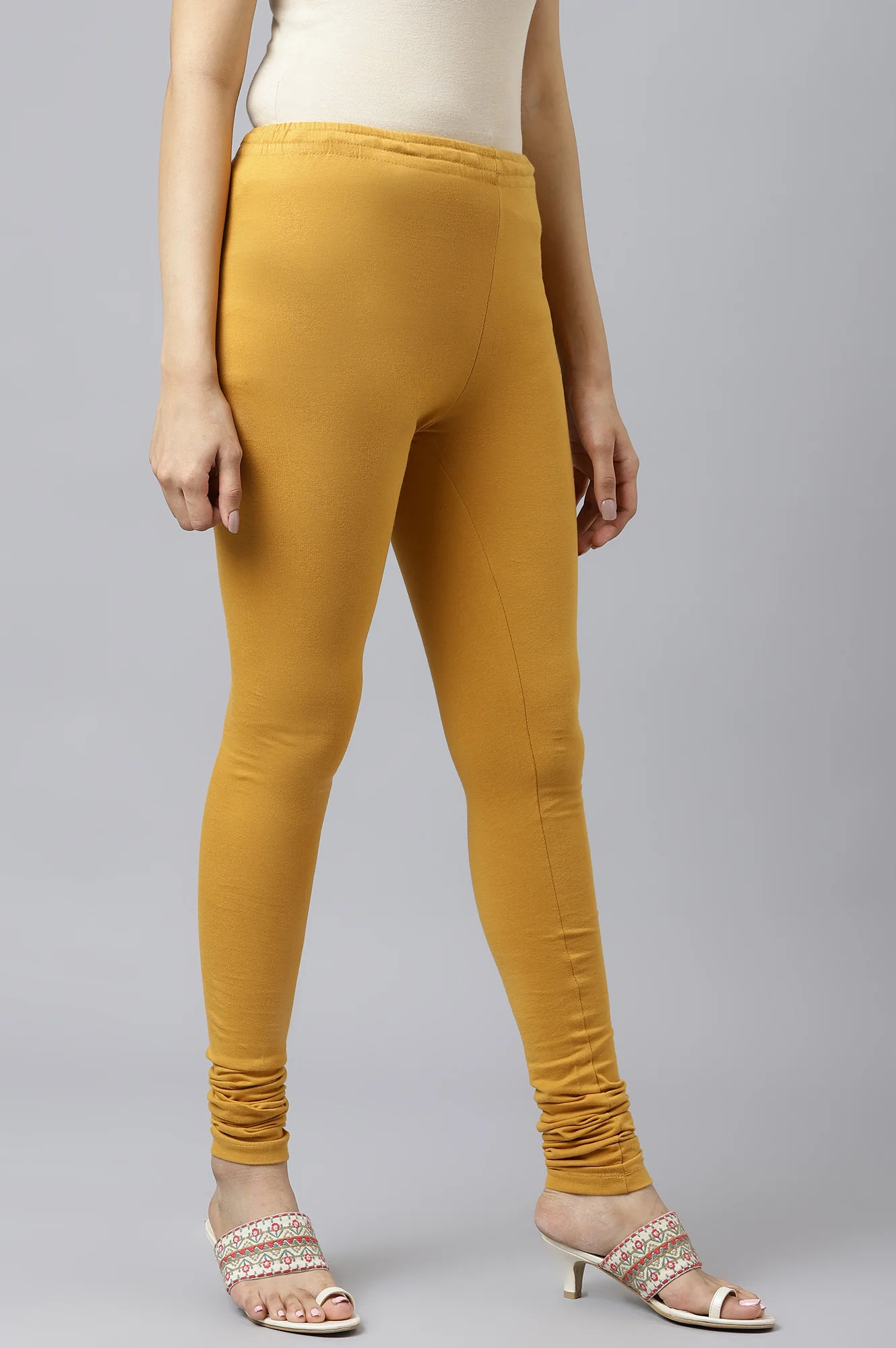 Mustard Knitted Churidar - Image 5