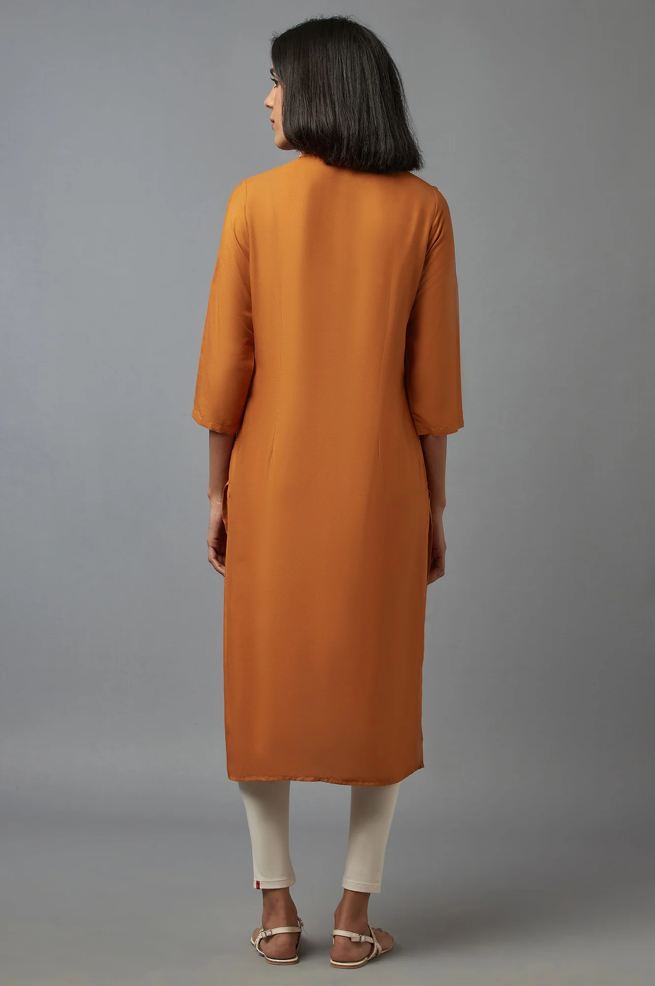 Mustard Printed kurta - Image 2
