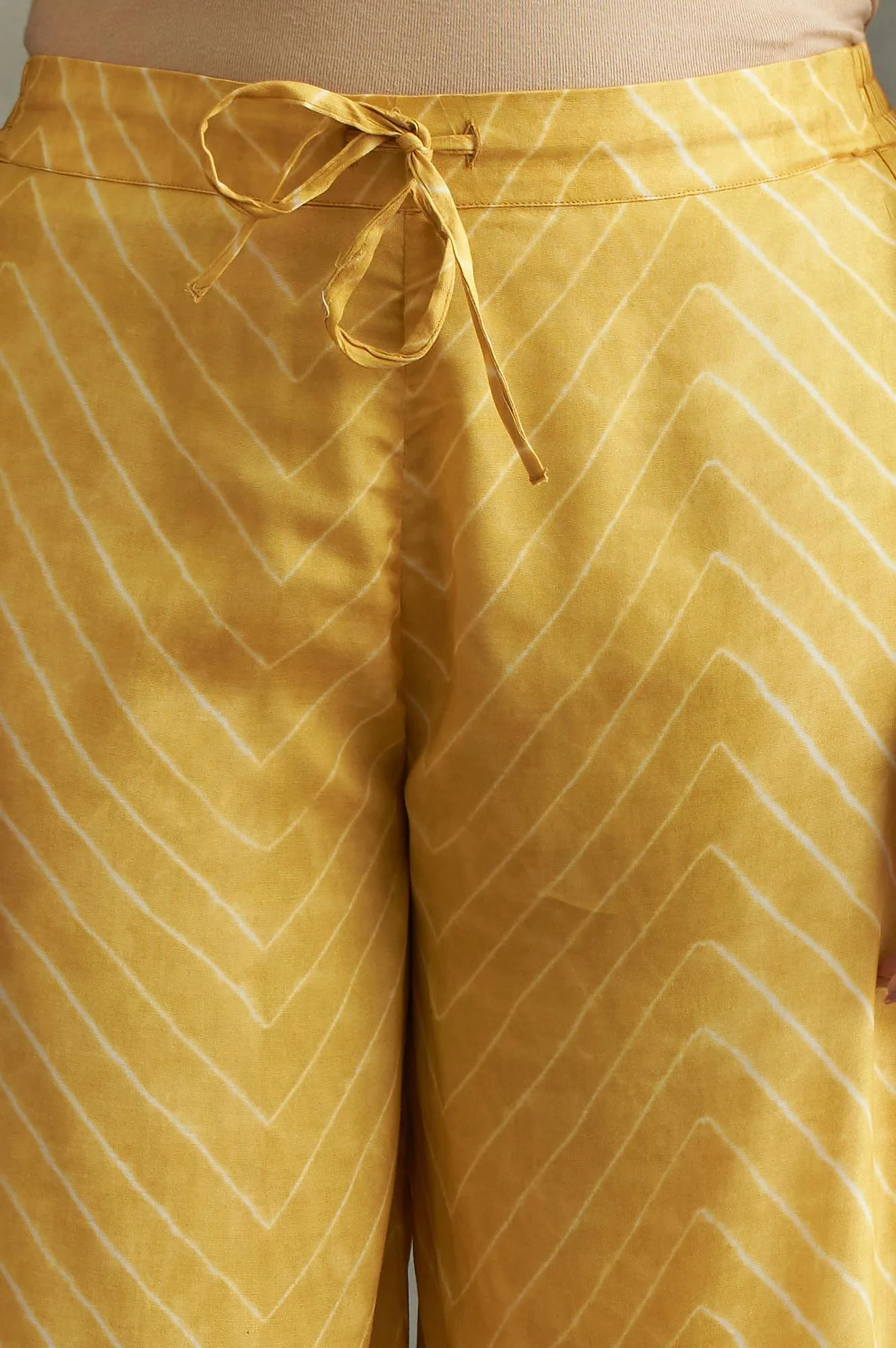 Mustard Printed Parallel Pants - Image 6